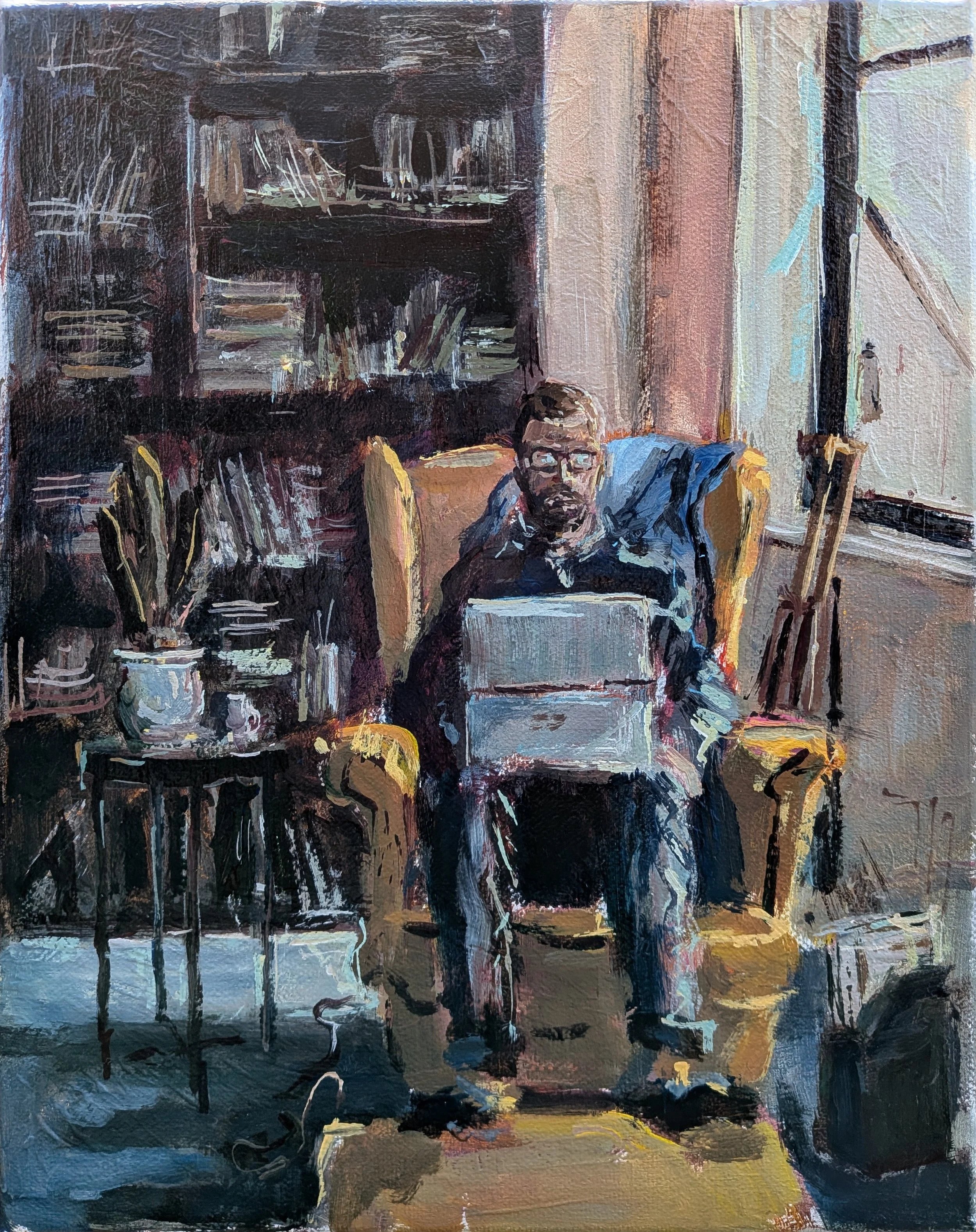 PORTRAIT OF THE ARTIST (SCROLLING THROUGH A LONGLIST LOOKING FOR HIS NAME) / 25 x 20cm / 2026
