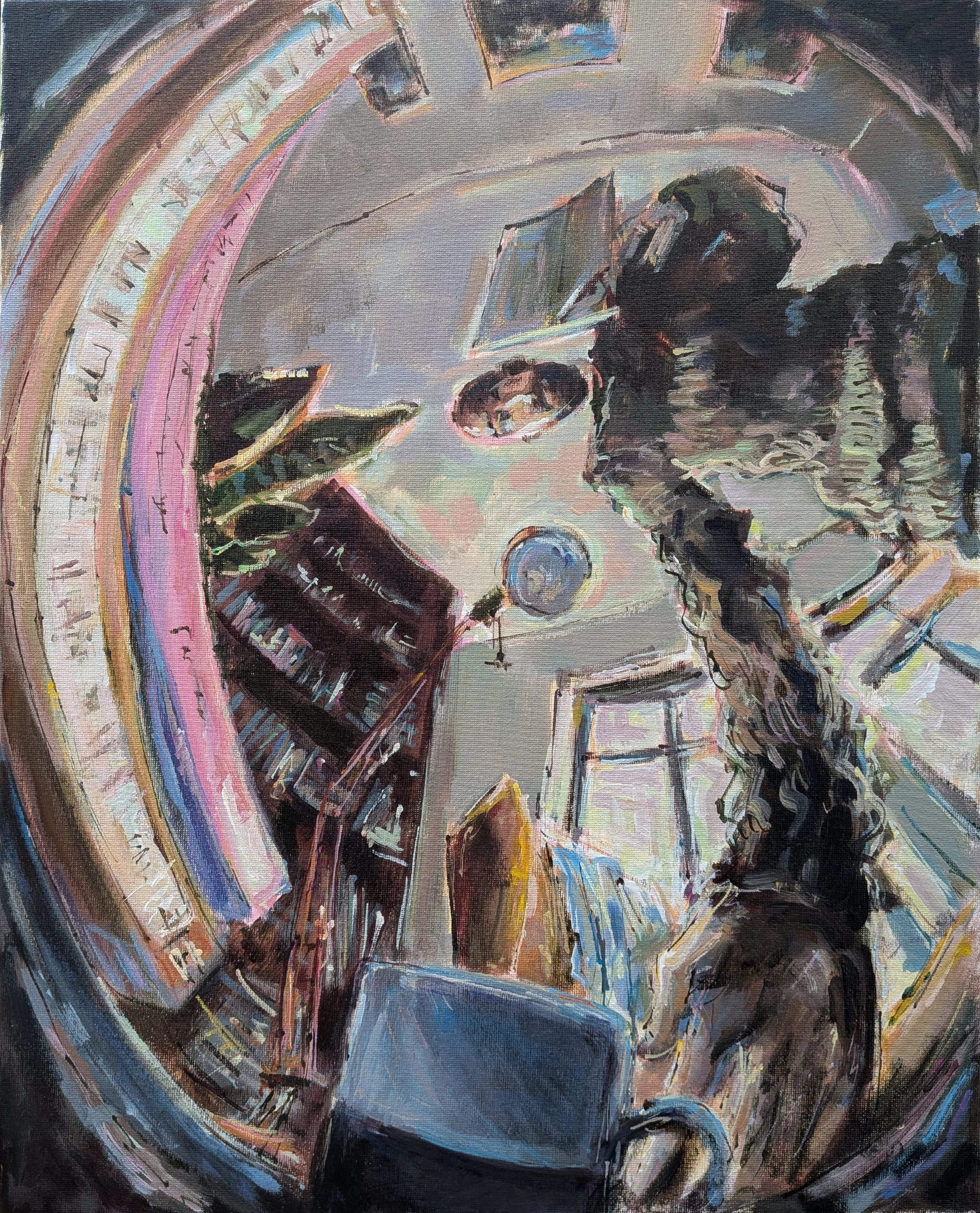 SELF PORTRAIT AS THE DOORBELL CHARGES / 50cm x 40cm / 2026