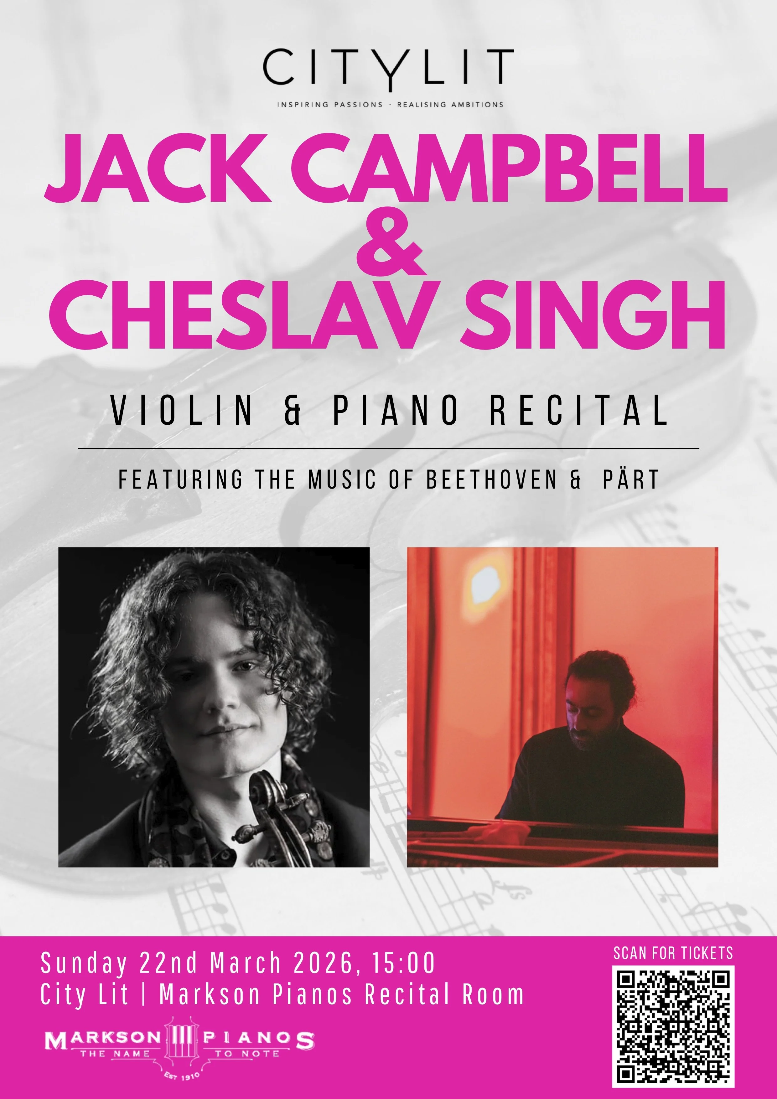 Jack Campbell and Cheslav Singh at the City Literary Institute