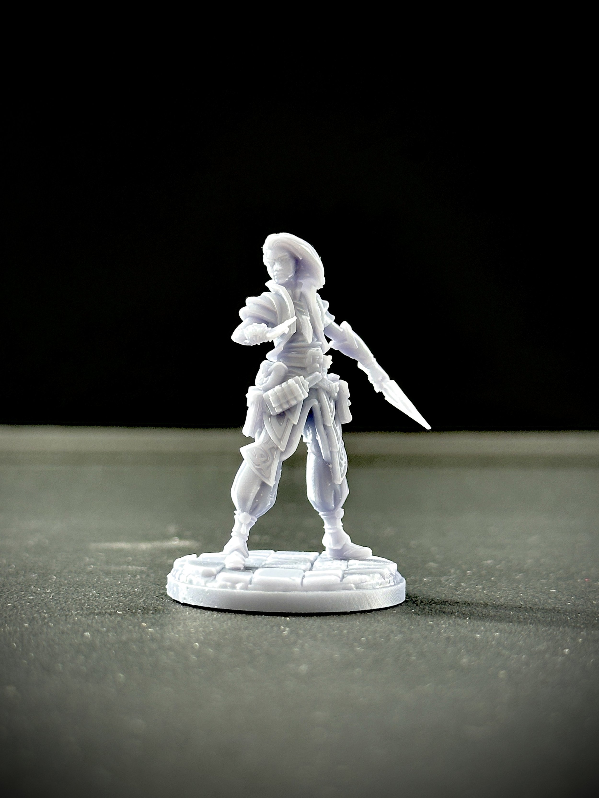 Miniatura impresa en resina de fantasía oscura.