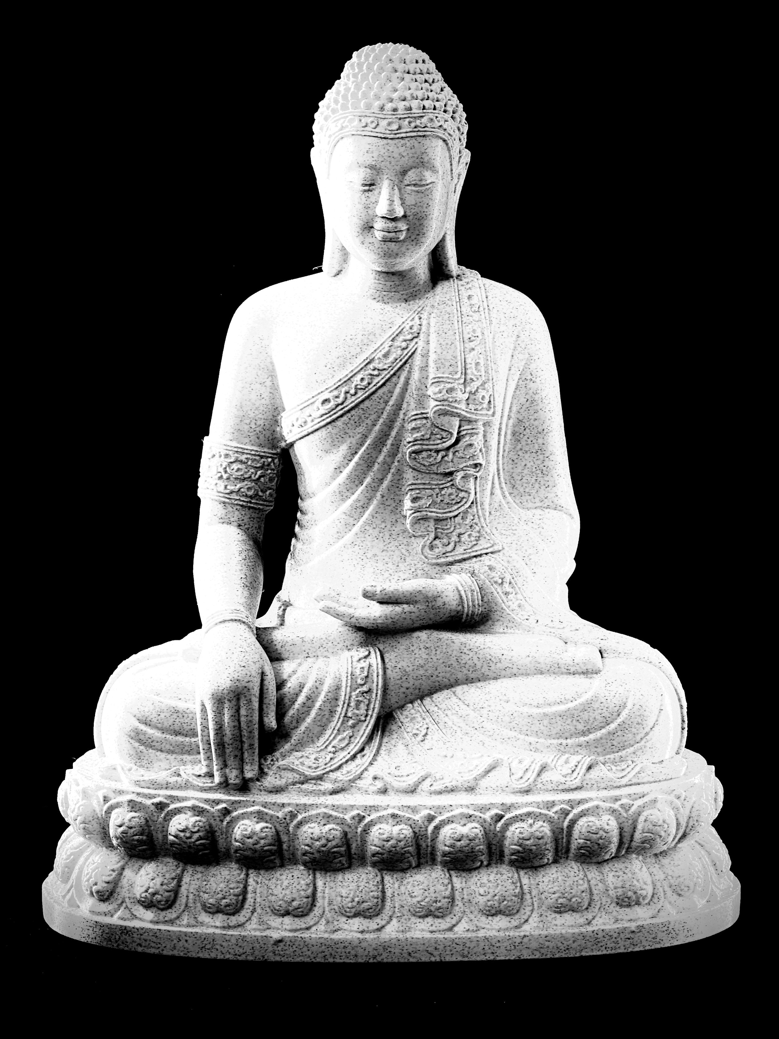 Buda tailandés de 32cm de altura impreso en filamento efecto mármol.