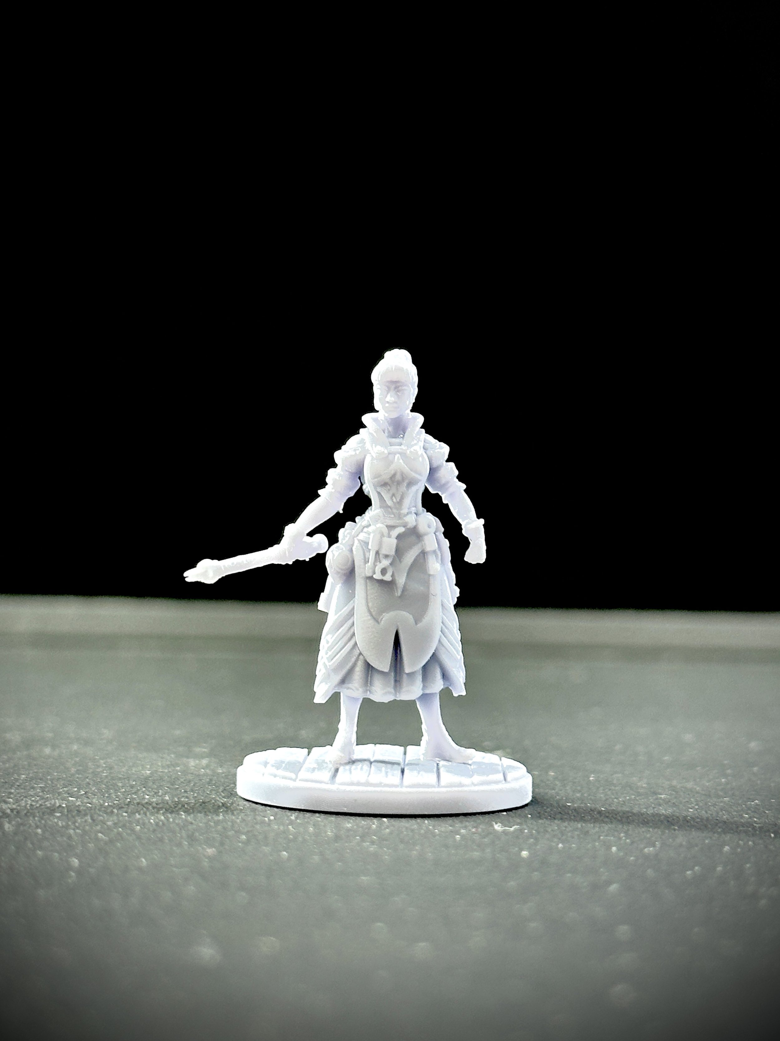 Miniatura impresa en resina de fantasía oscura.