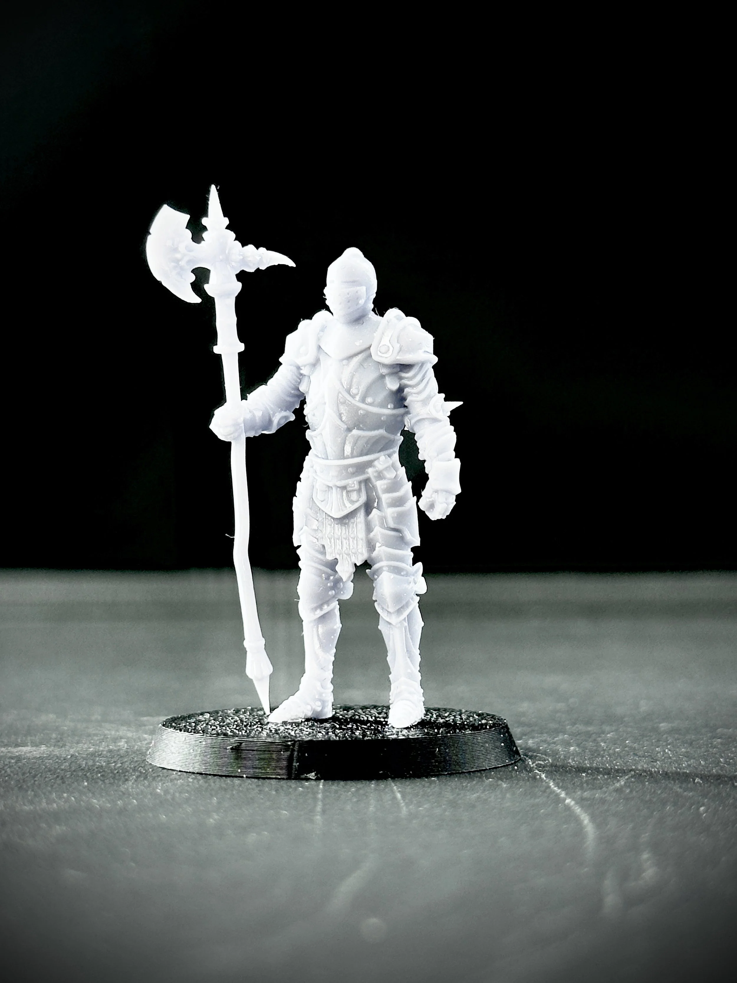 Miniatura impresa en resina de fantasía oscura.