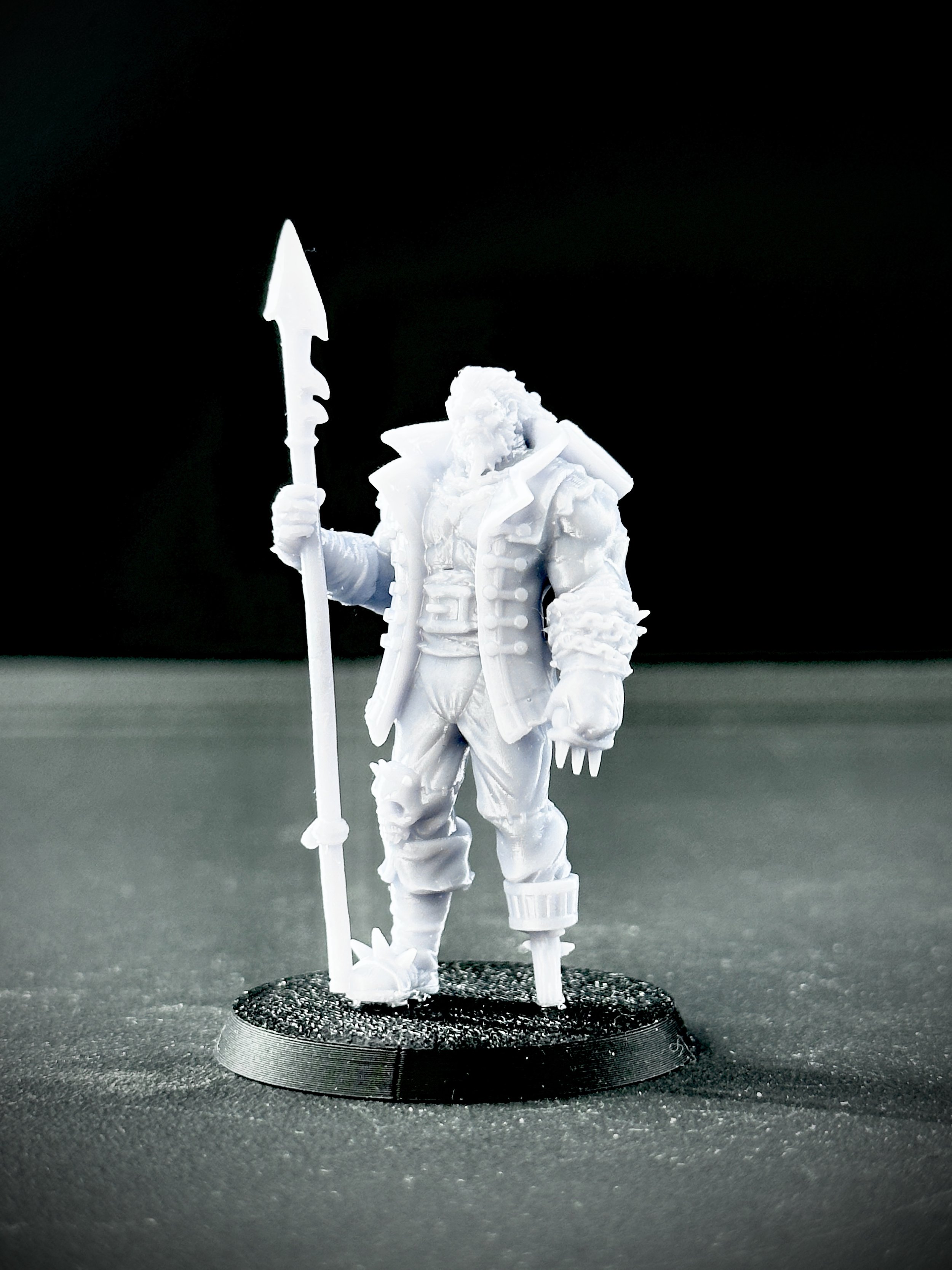 Miniatura impresa en resina de fantasía oscura.