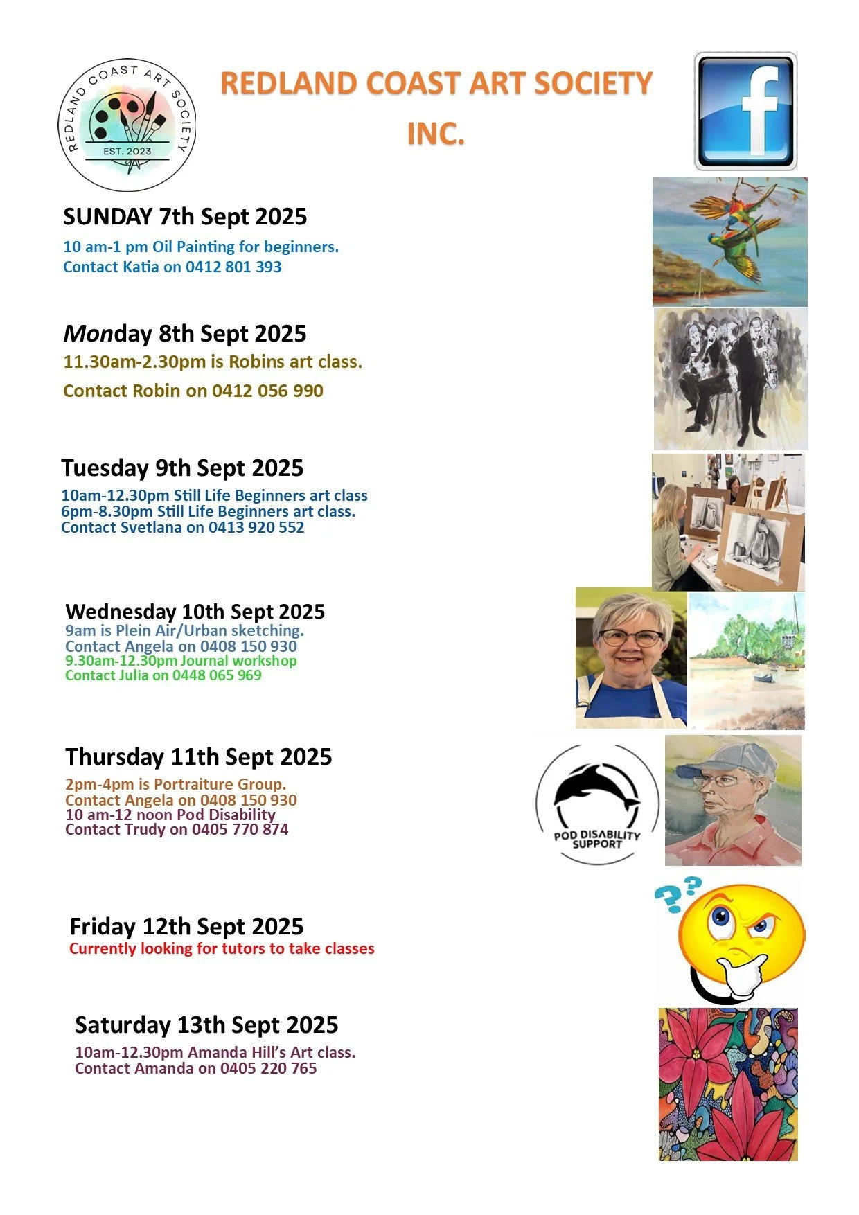 Class Activities WC 7th -13th September 2025