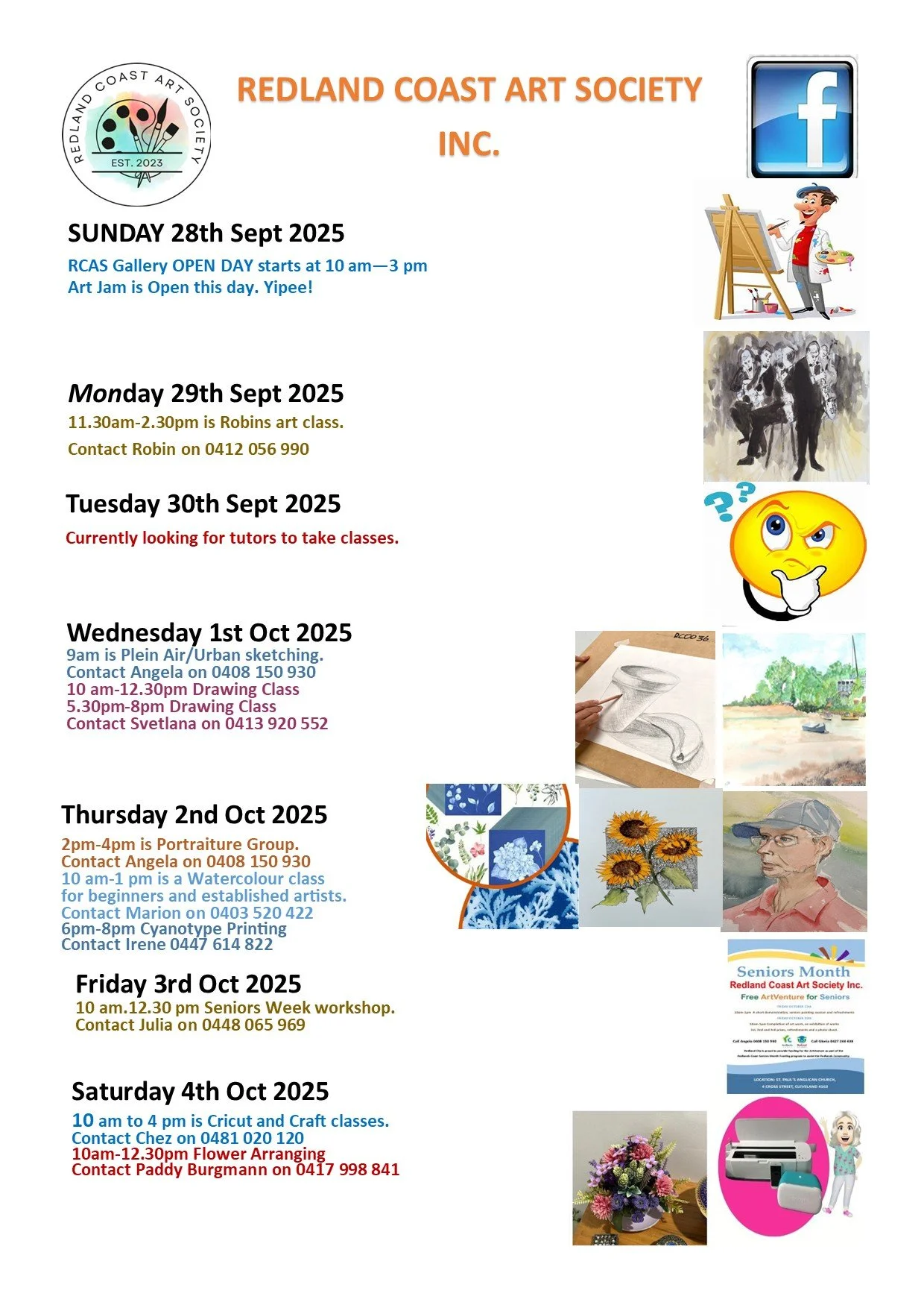 Class Activities WC 28th Sept- 4th Oct 2025