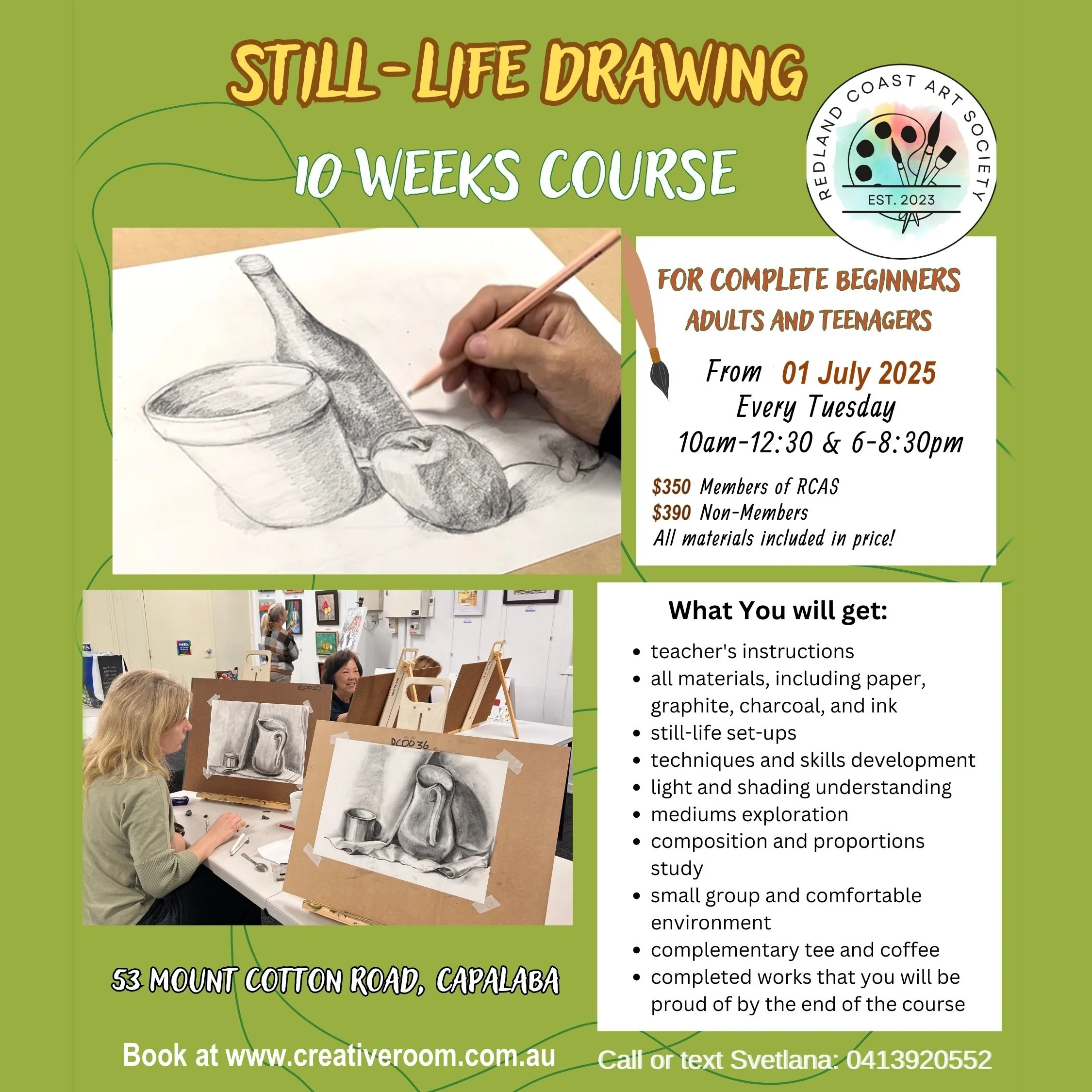 Beginners Drawing Class on a Tuesday