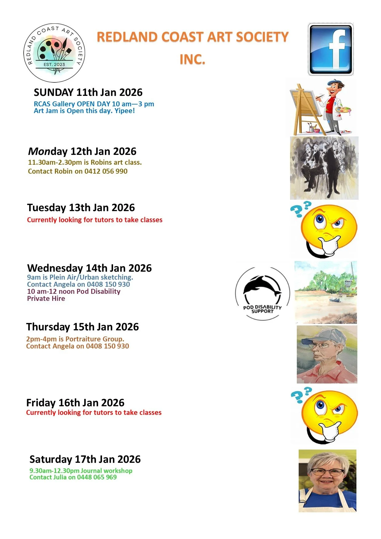 Our Class Schedule WC 11/01/2026