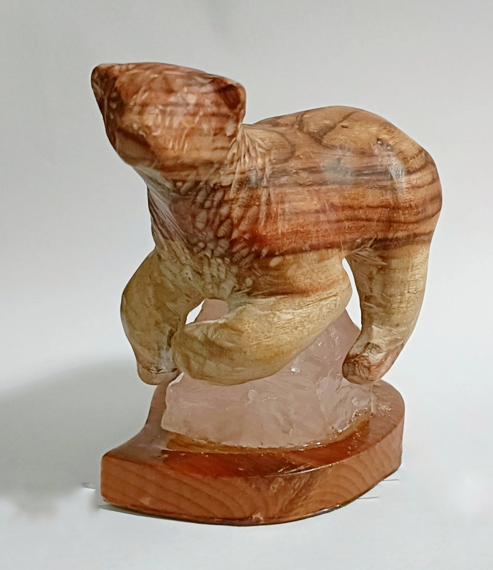  Sunrise , 
Katia Strounina 
Wood, Rose quartz
10x10x15 cm, br 
Price: $150