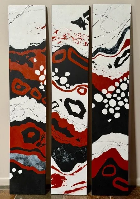 “Wild" (Triptych)
Artist: Carol Bruce
Acrylic on Timber 122 x 23.5cm, 
Price: $270