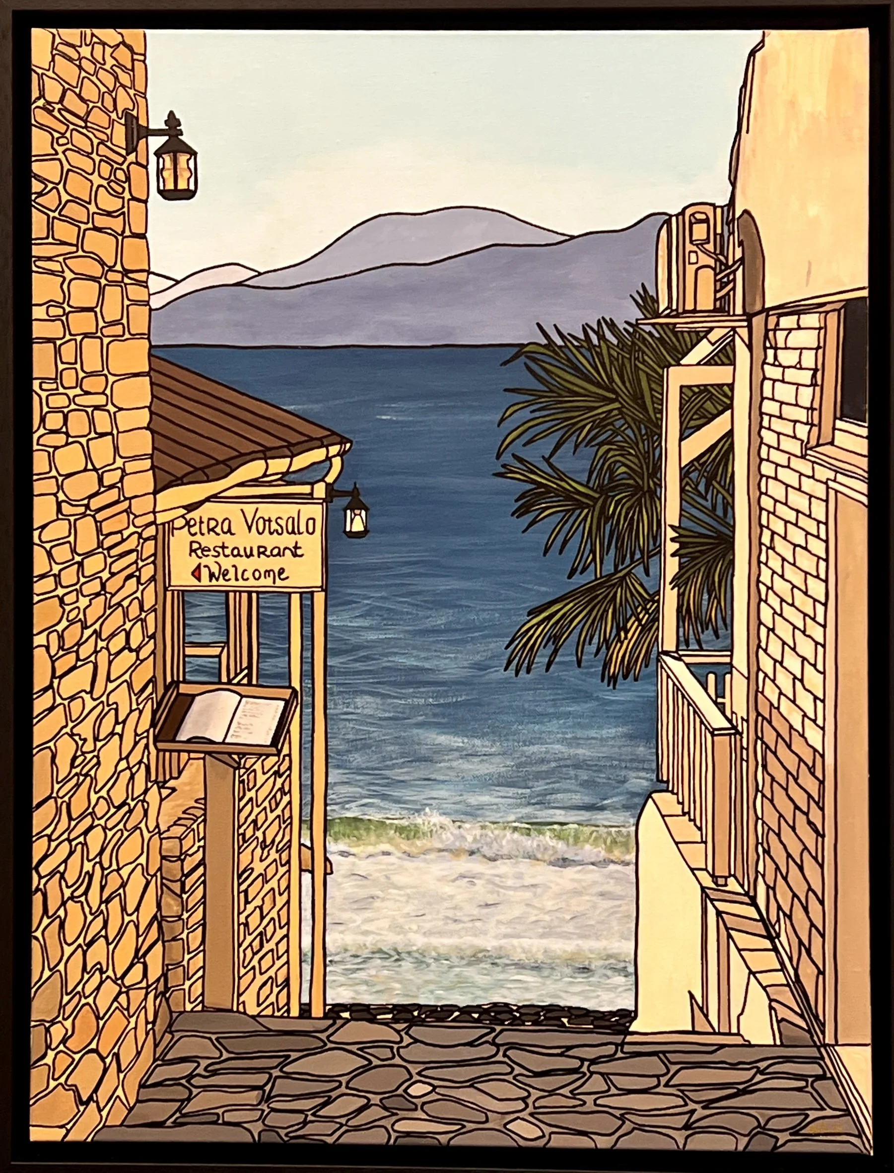  Post card form Crete ,
Amanda Hill 
Acrylic, 
 
Price: NFS (Prints are available)