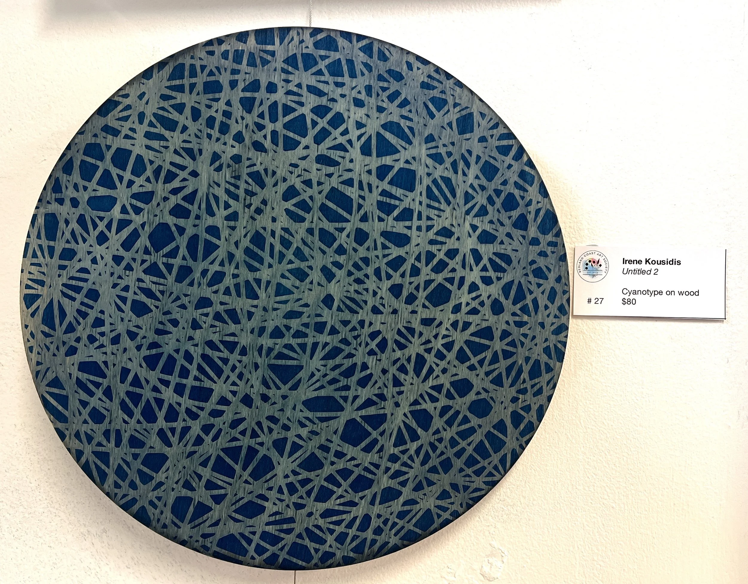  Untitled 2 ,
Irene Kousidis 
Cyanotype on wood, 
30 cm,  
Price: $80