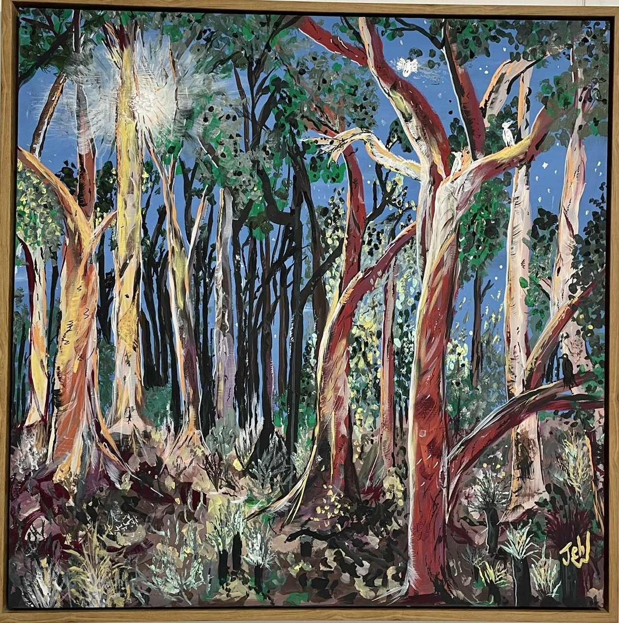  Bush Burn-Back ,
John Ward 
Acrylic, 
x cm, framed  
Price: $580