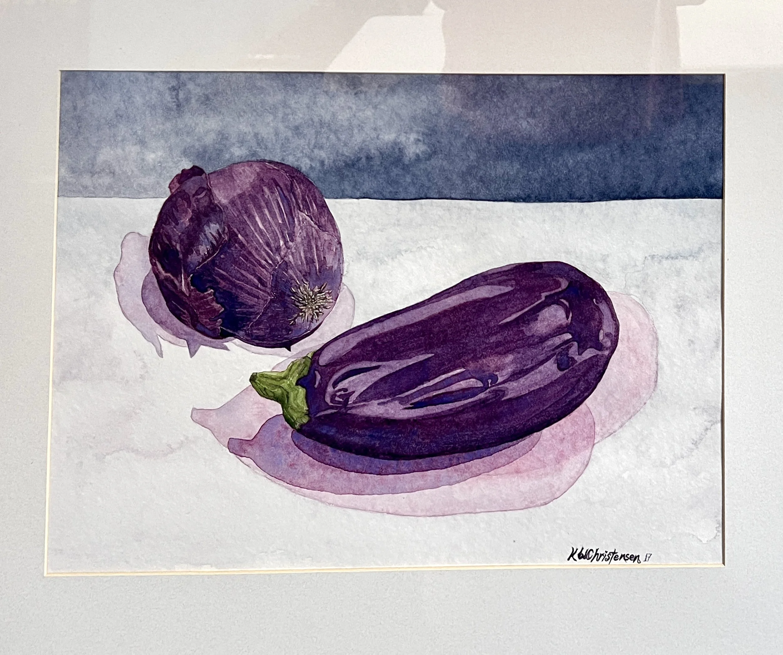  Purple Hesitation ,
Katryn Christensen 
Watercolour, 
60x50 cm, framed  
Price: $200
