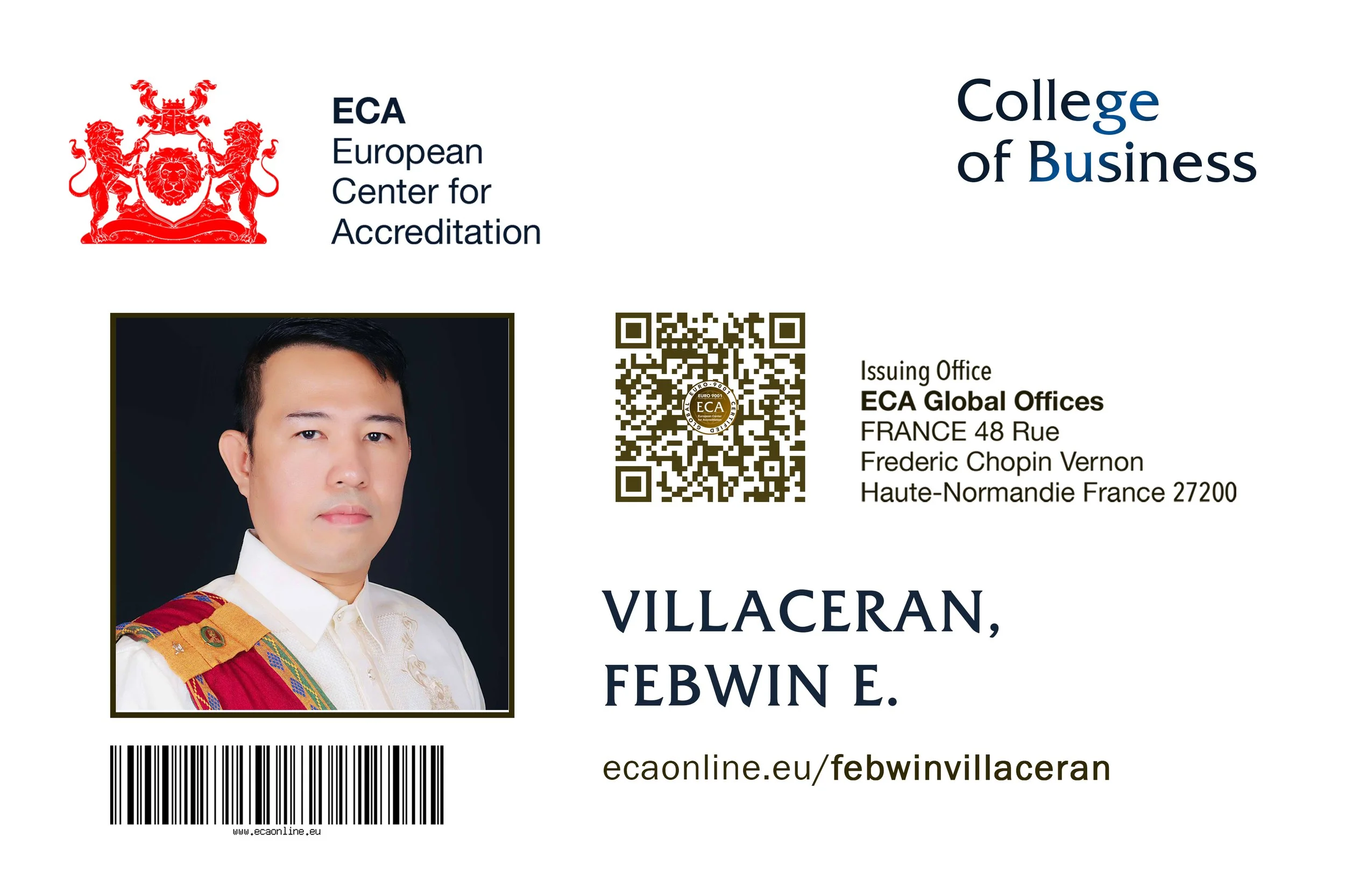 BBA - Febwin E. Villaceran, Summa Cum Laude — European Center for ...