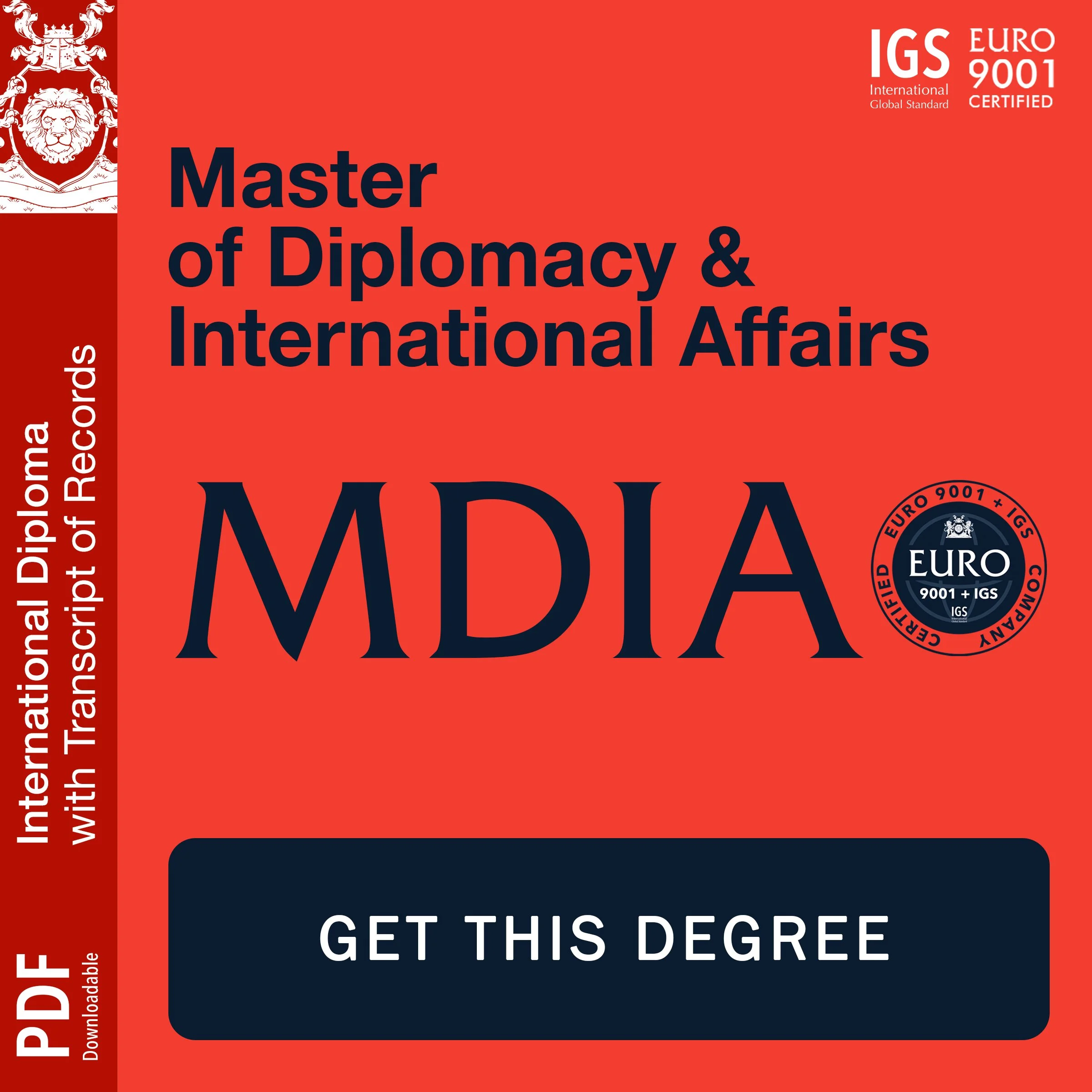 Master of Diplomacy & International Affairs (MDIA)