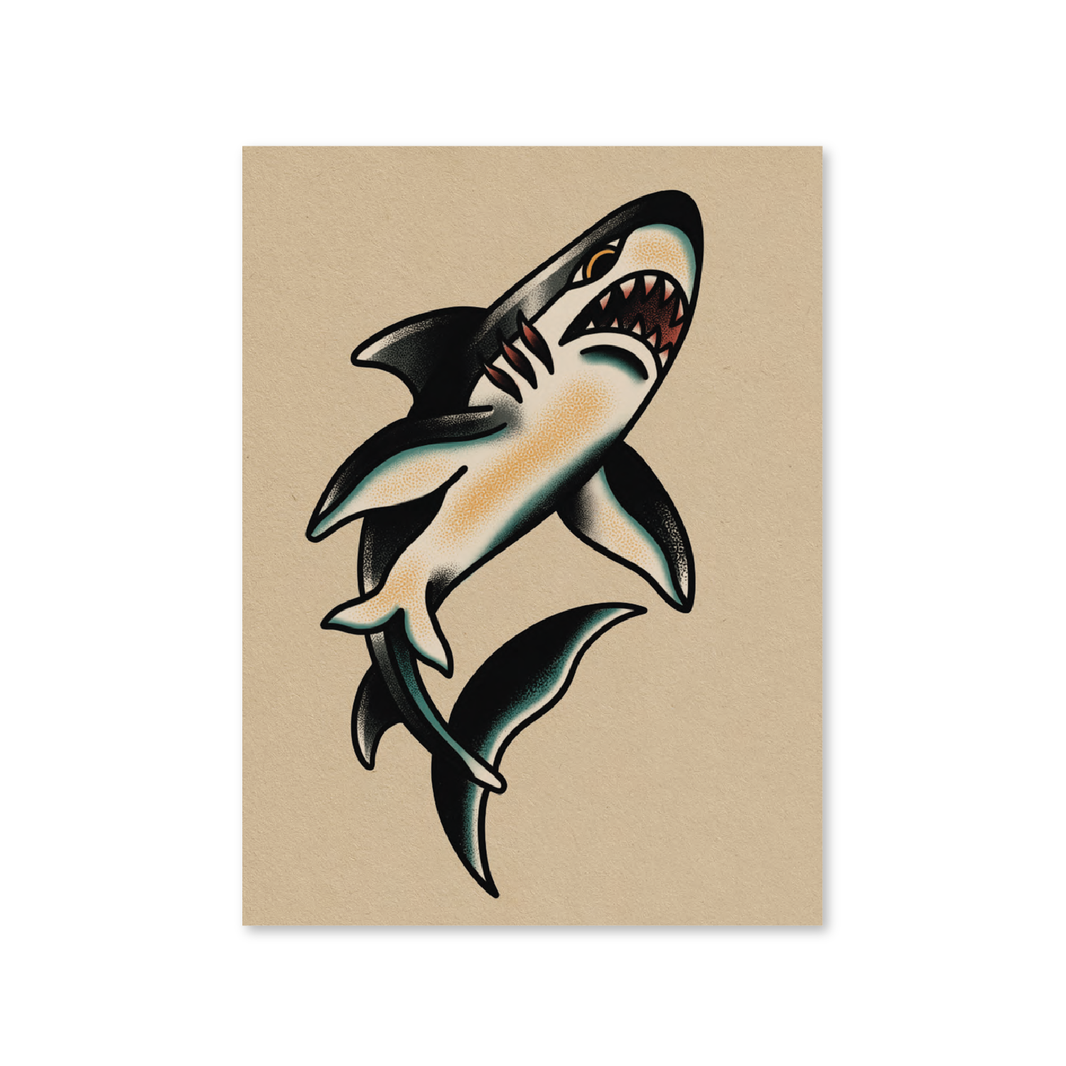 Traditional Tattoo Shark Print