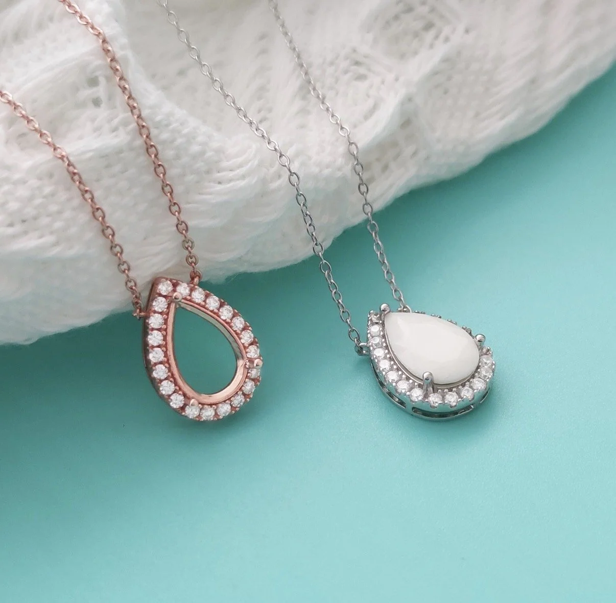 Halo Teardrop Necklace