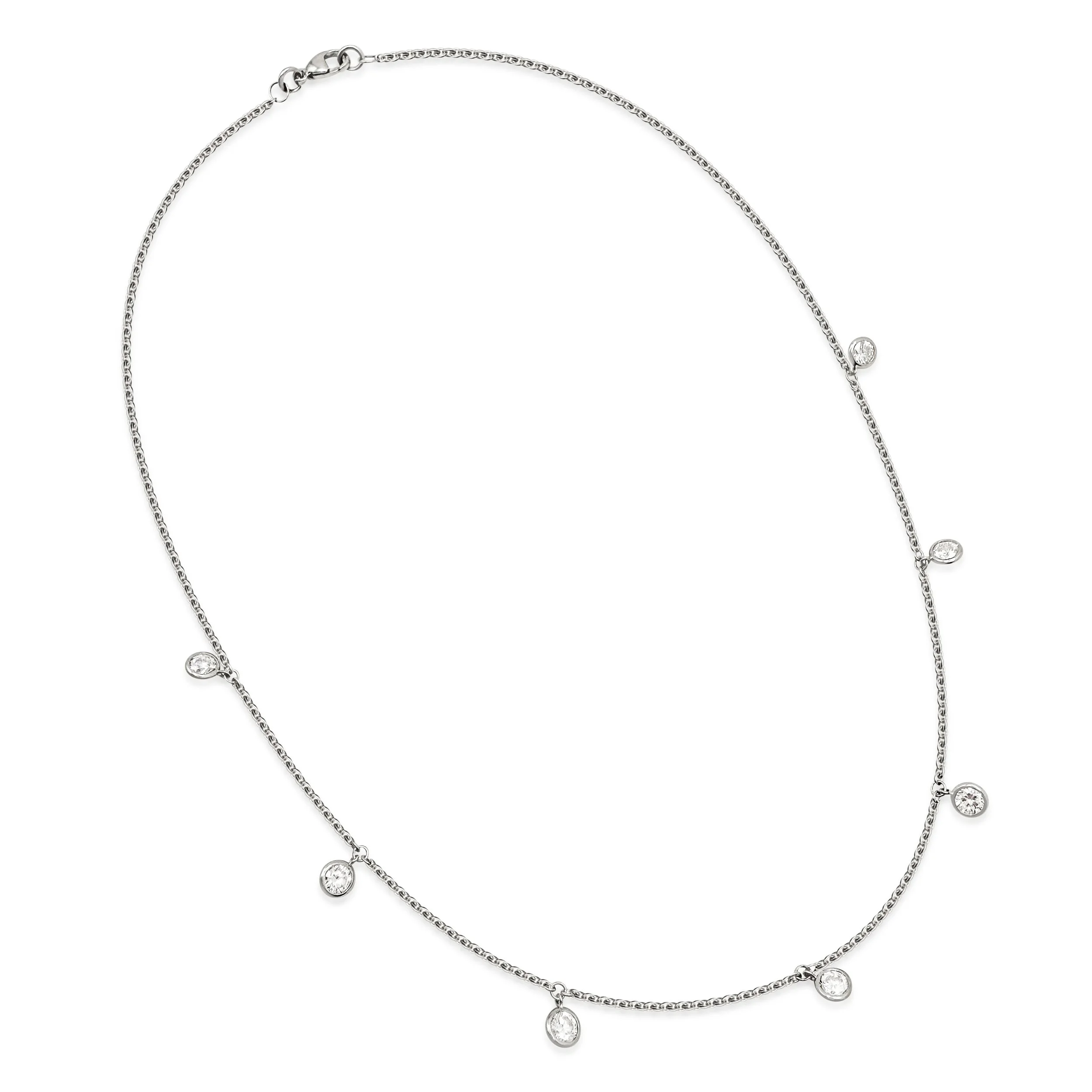 Platinum chain with diamond pendants