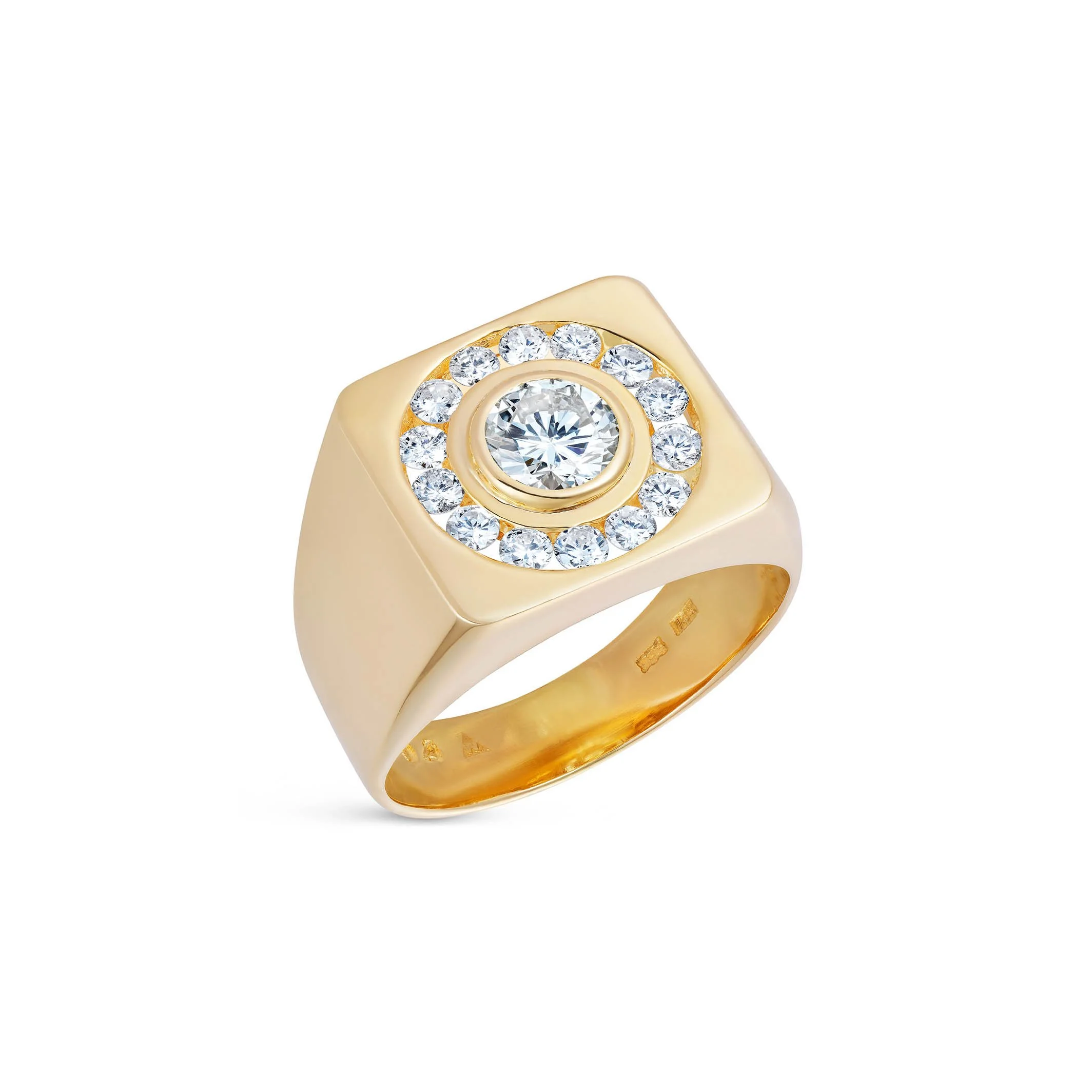 Diamond-set tablet ring