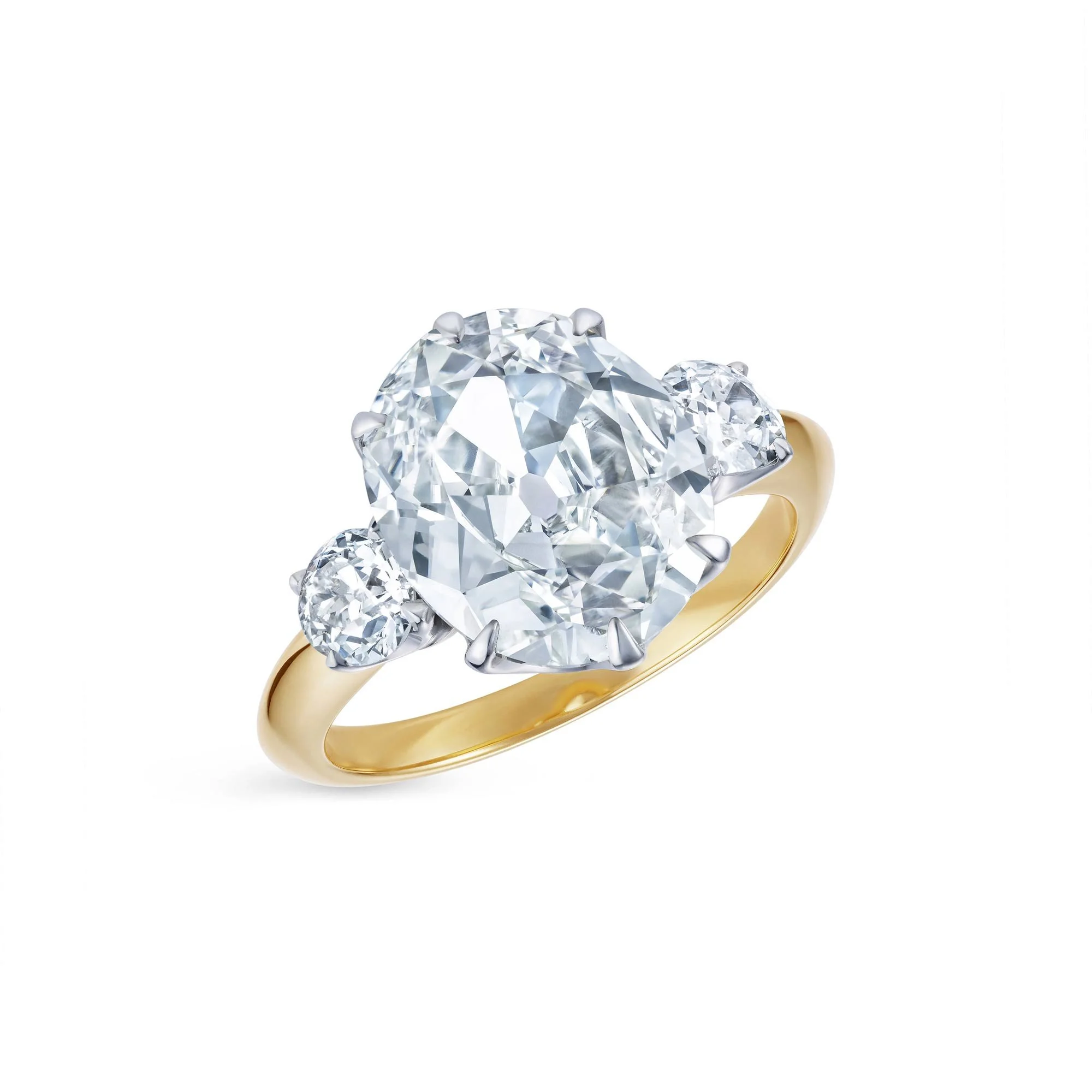 Diamond Oval-Cut Three-Stone Ring