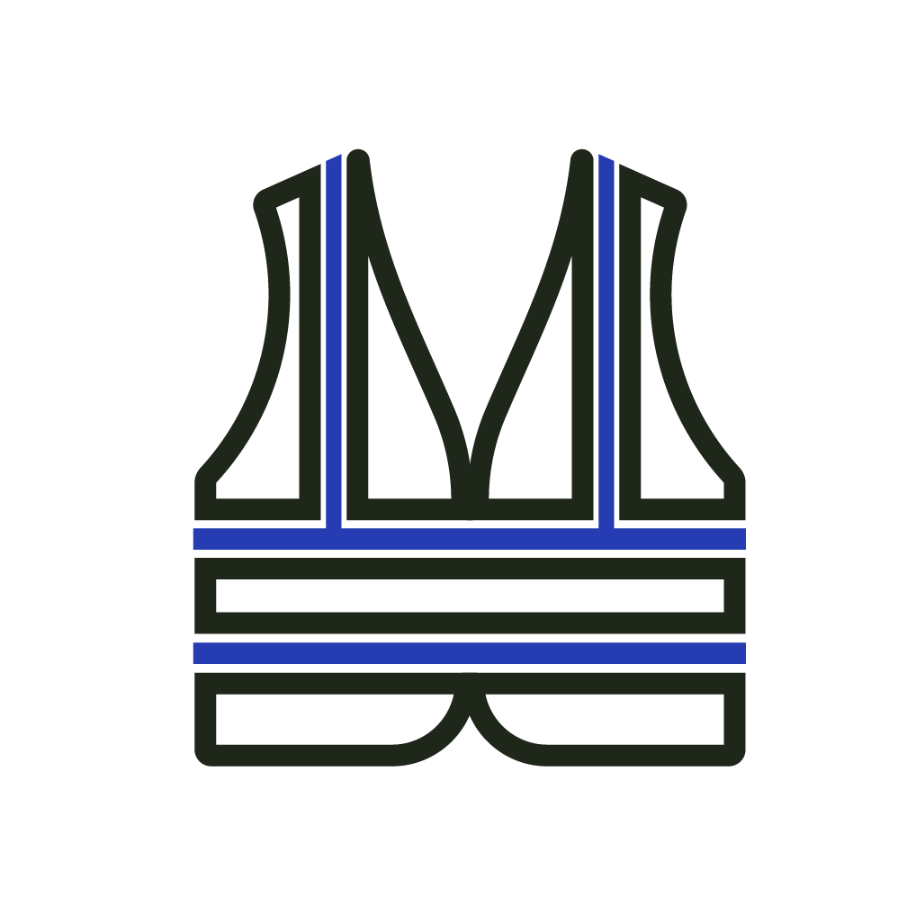 Safety Vest, Commercial Jobsite, Constuction Icon