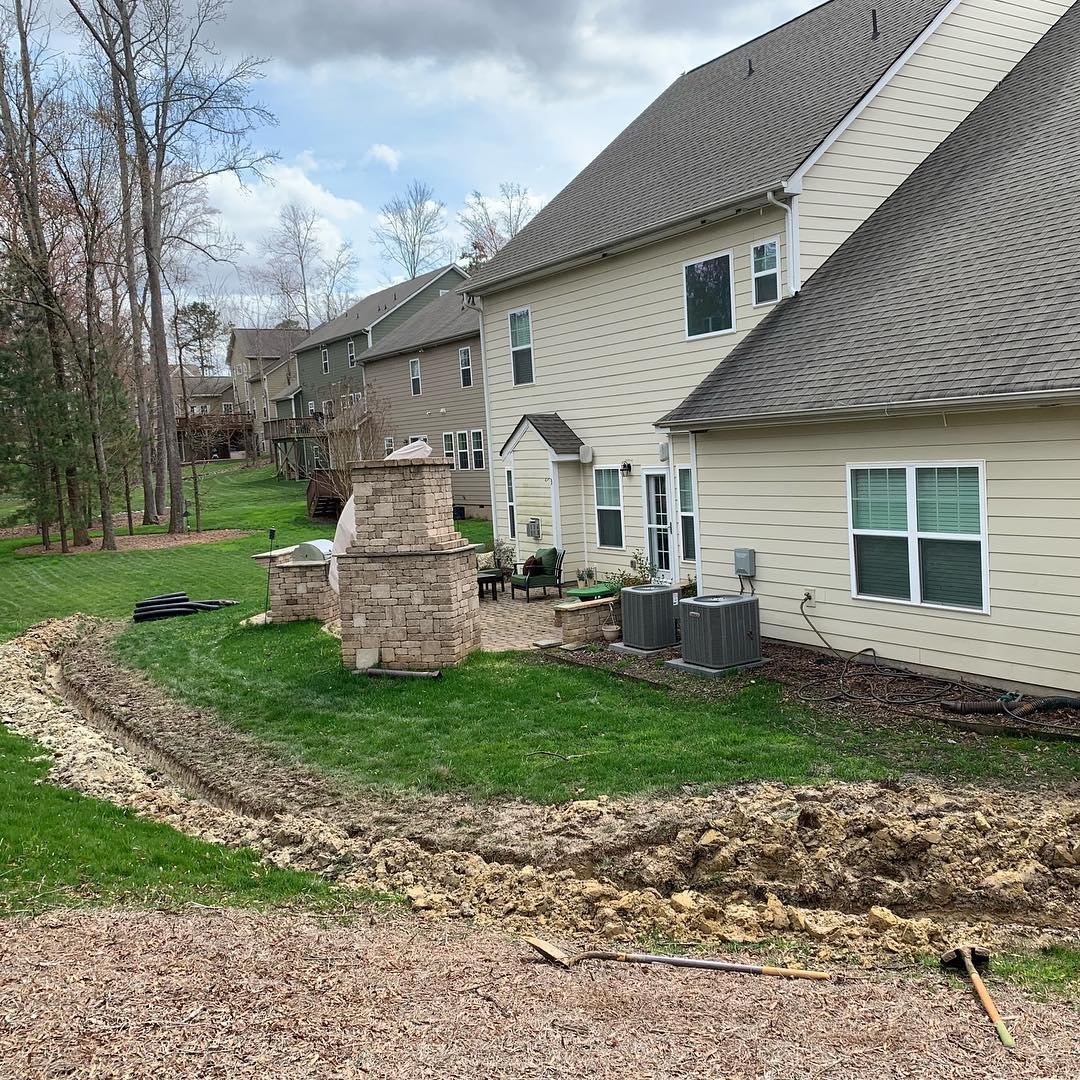Just completed a French Drain for a happy customer!