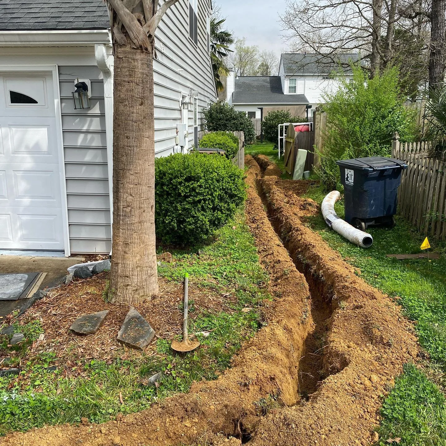 Have a water drainage problem? We can help with a French drain install. Call us at (704) 221-7101
