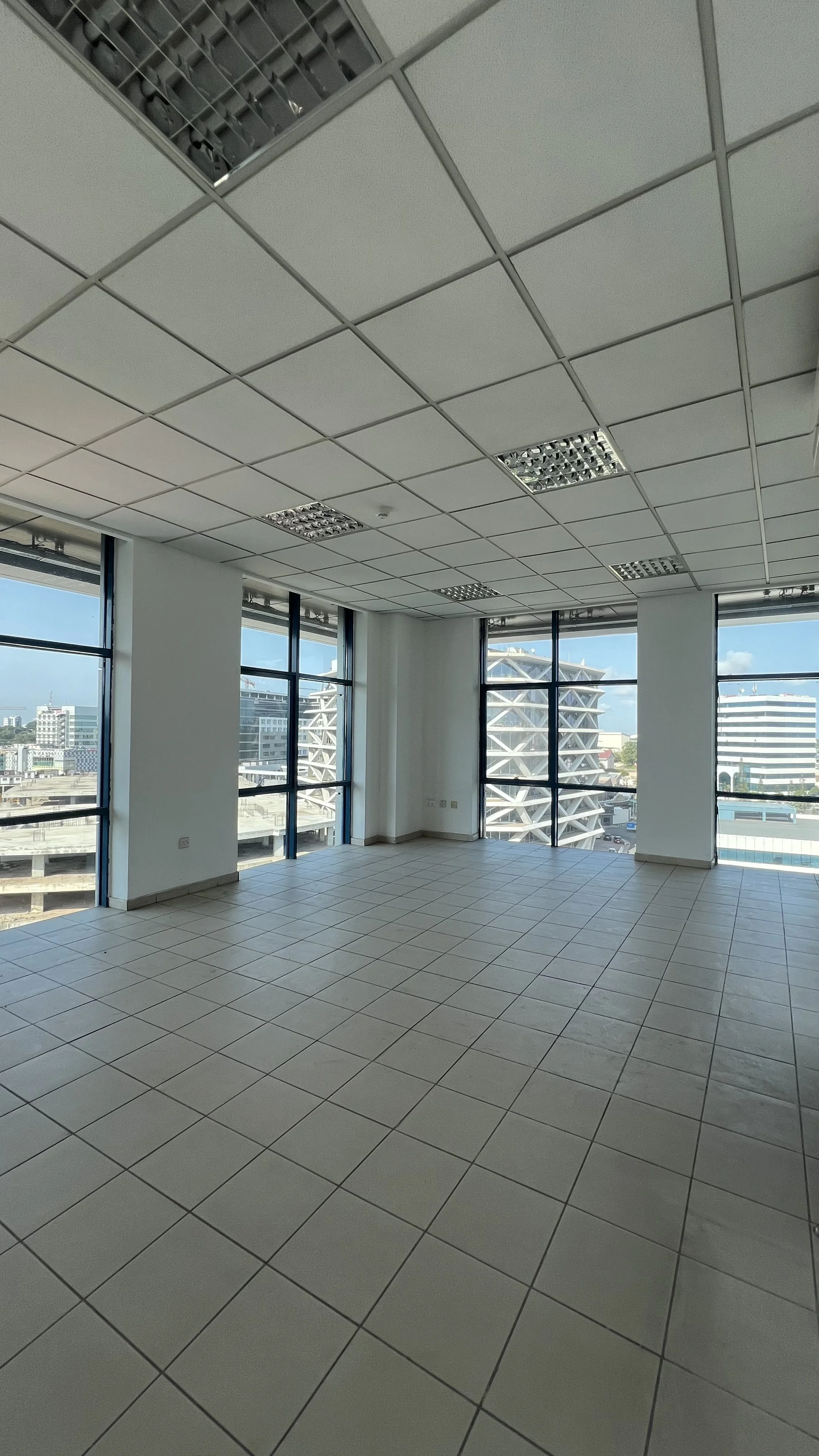 Beautiful wide glass windows bringing in a lot of natural light, double glazed windows to reduce external heat absorption by 80%