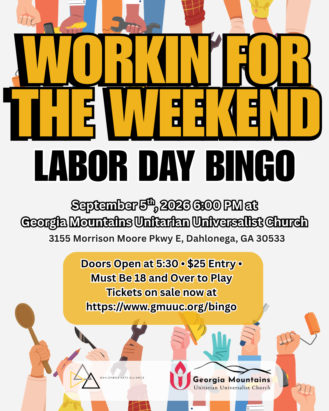DAA & GMUUC Labor Day Bingo!