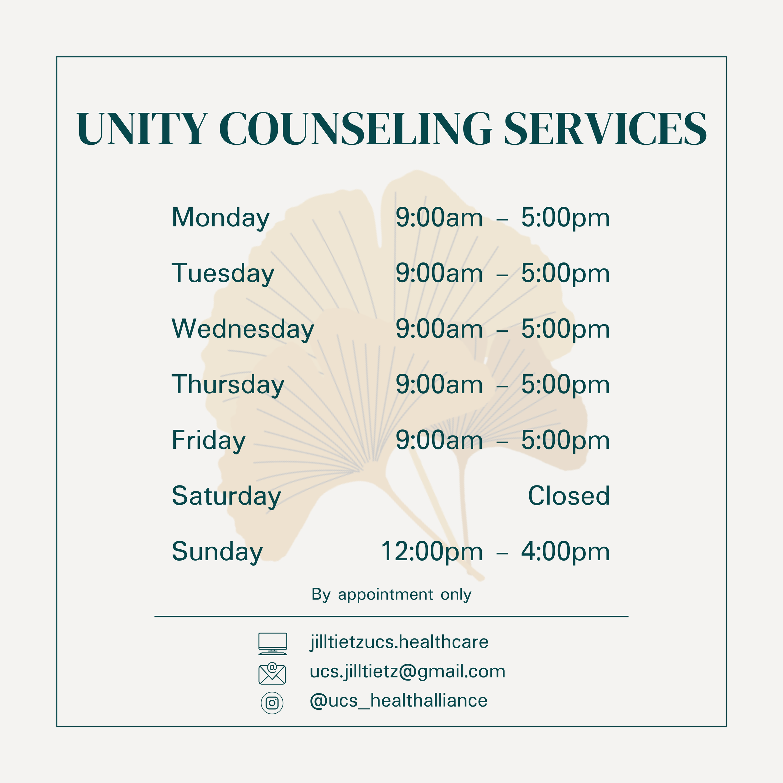 Hours of Business Decal