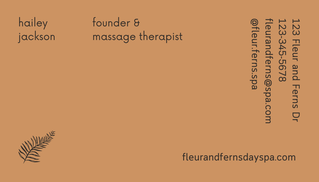 Back of Business card