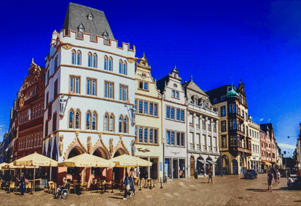 On the left is Dietrichstrasse where Fanny stayed and the street leading out of the square towards the right is Simeonstrasse where M. d’Arblay lodged.