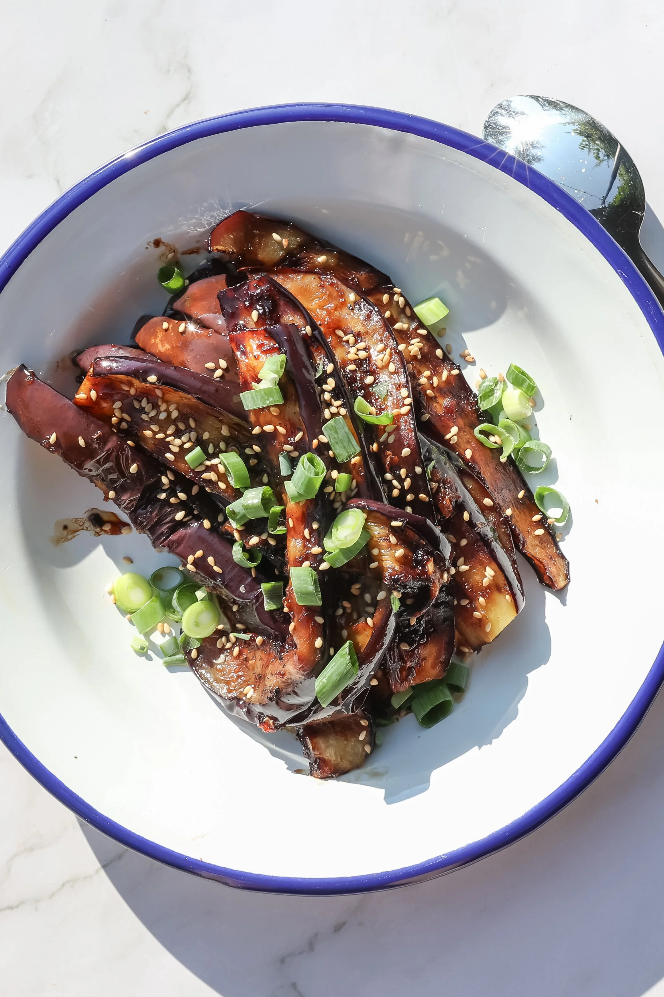 Rezept für Gegrillte Aubergine Bulgogi-Style