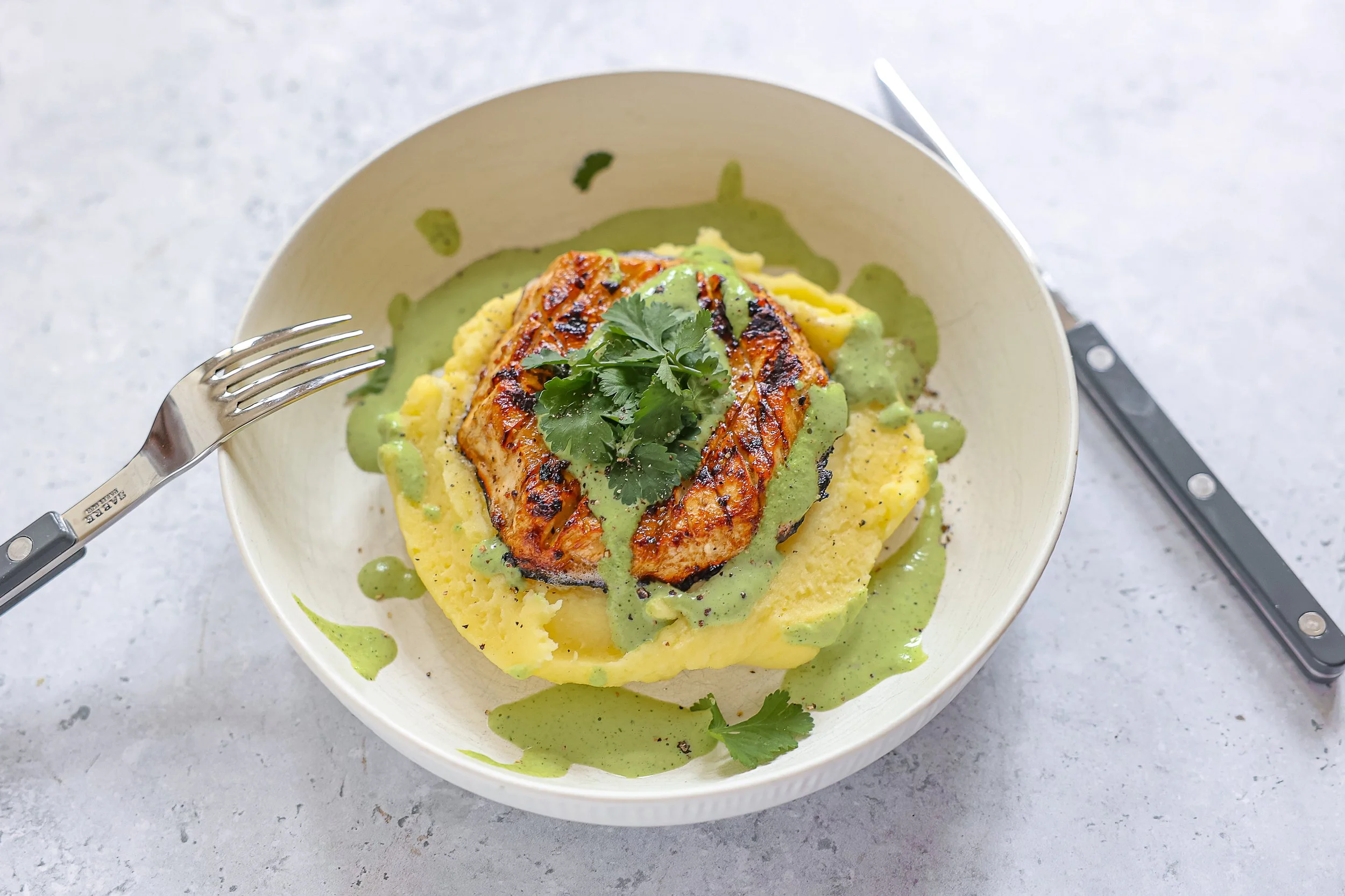 Rezept für Sellerie Steak mit Kartoffelbrei