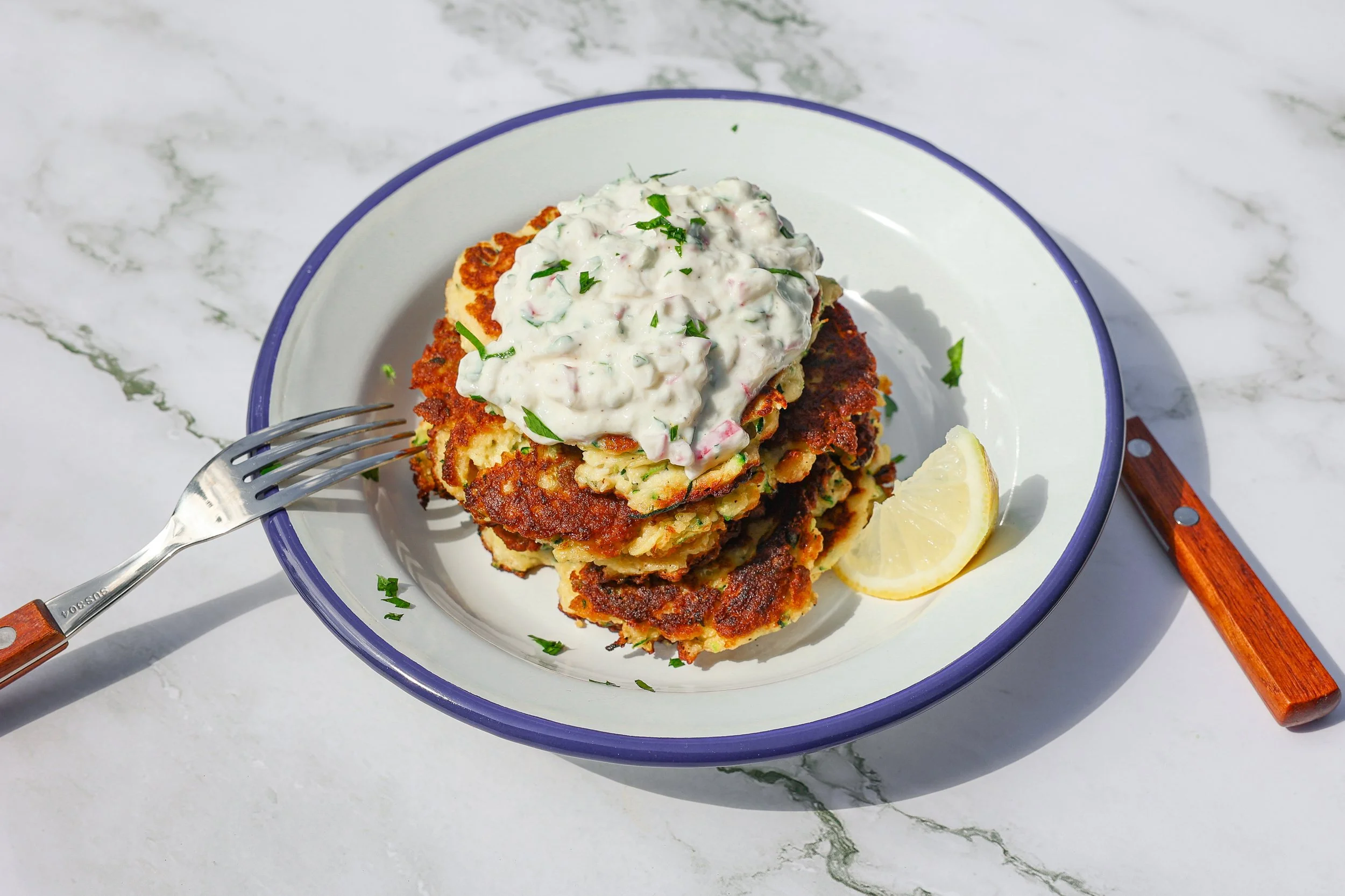 Rezept für Zucchini Ricotta Fritter
