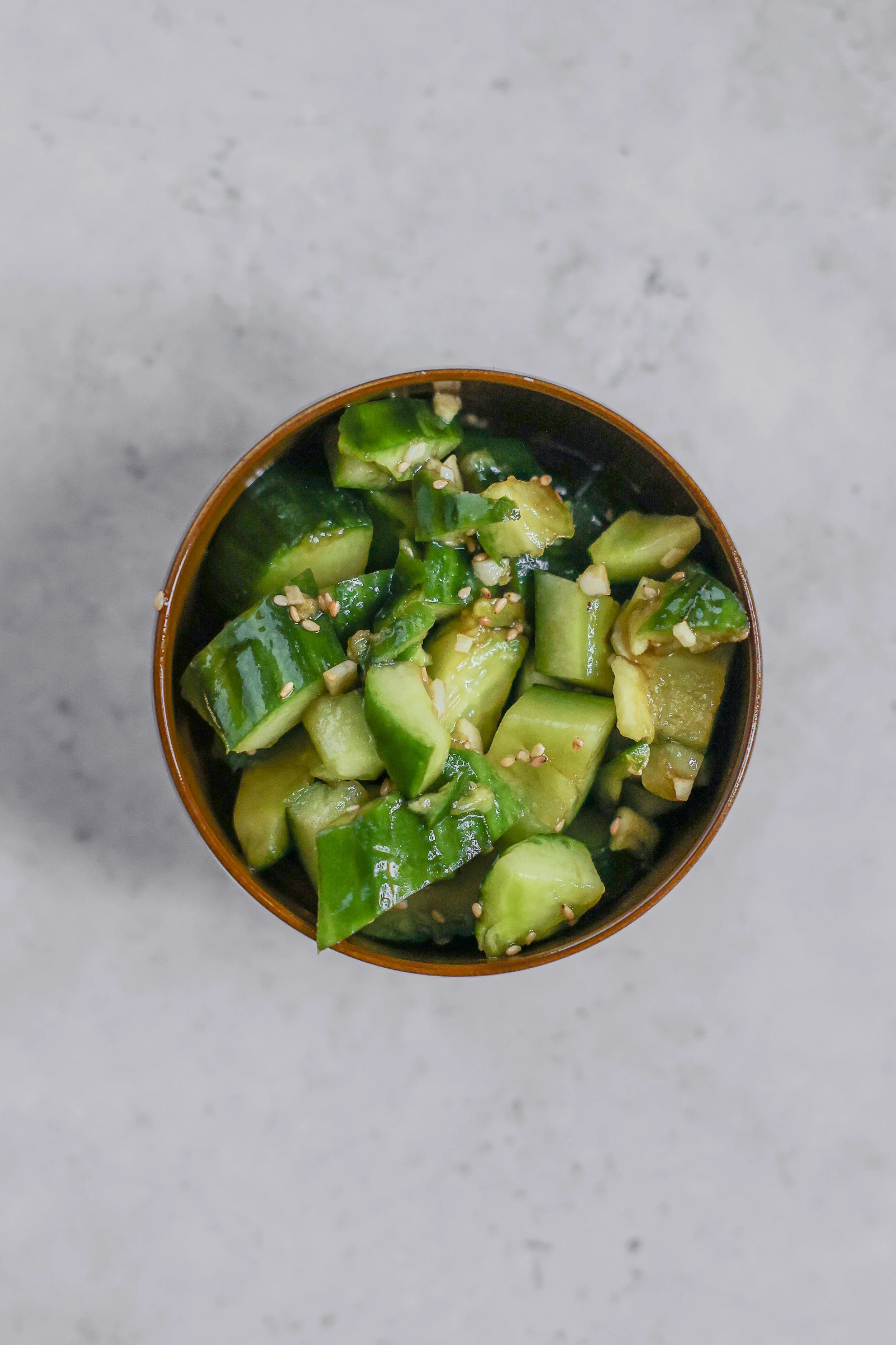 Rezept für zerquetschten Gurkensalat