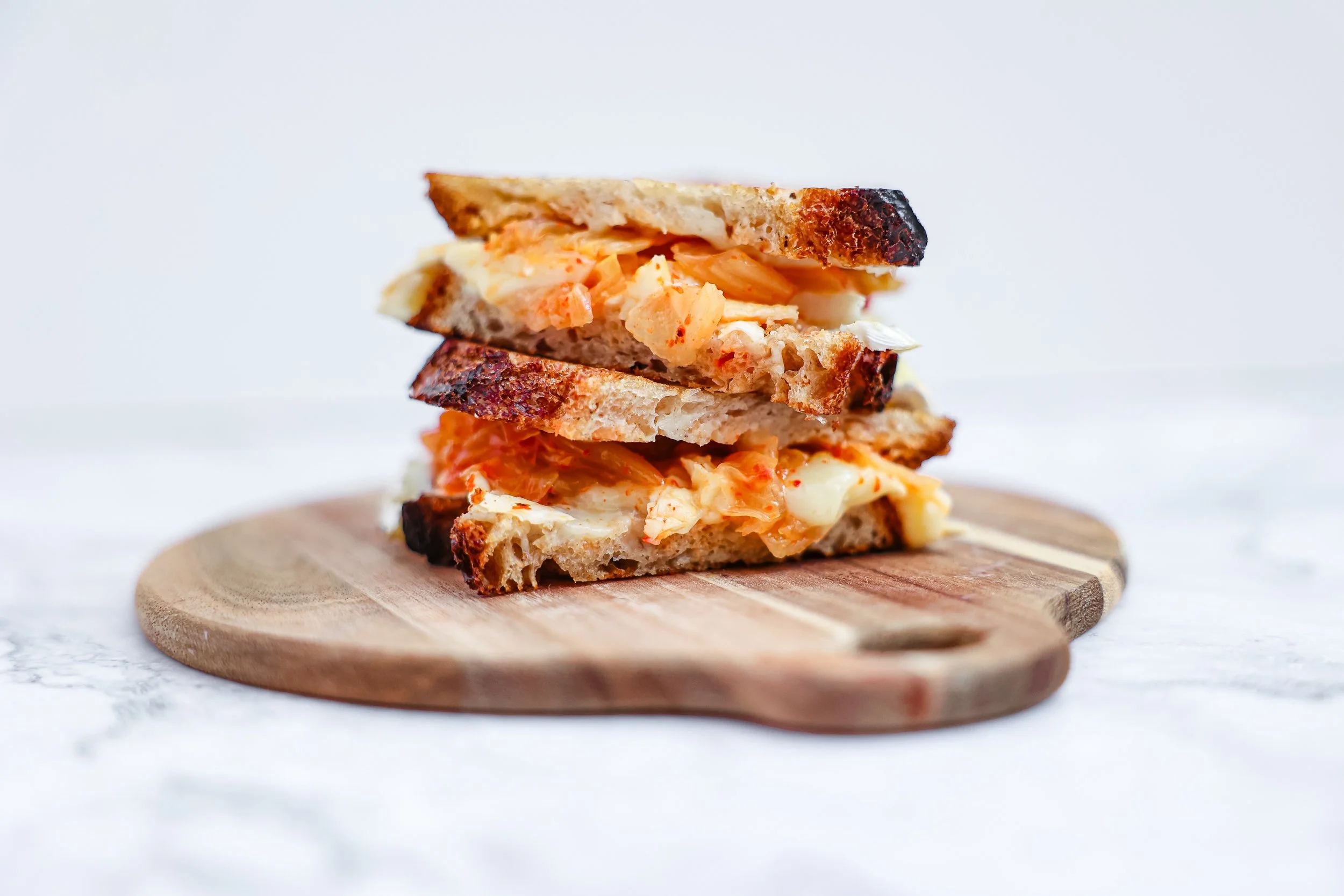 Rezept für kimchi Grilled Brie Sandwich