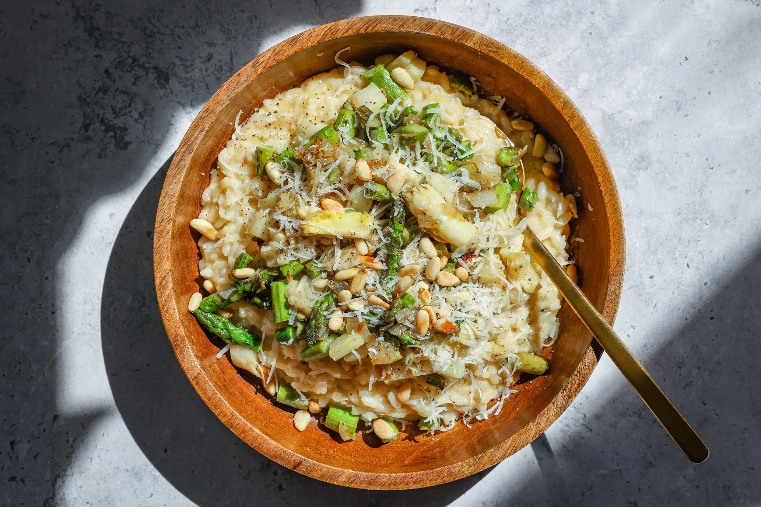 Rezept für Spargel-Risotto mit Gorgonzola