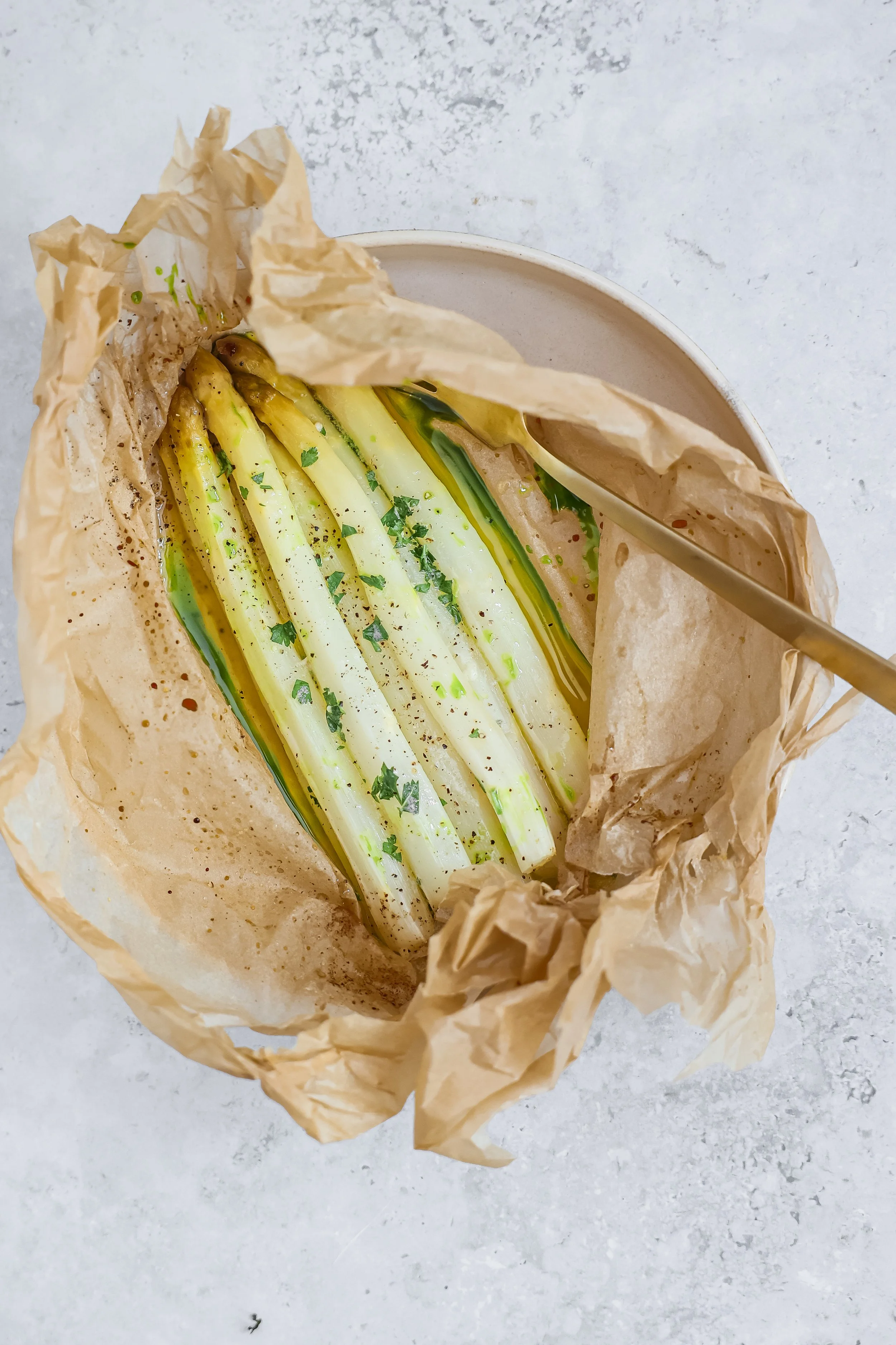 Spargel en Papillote