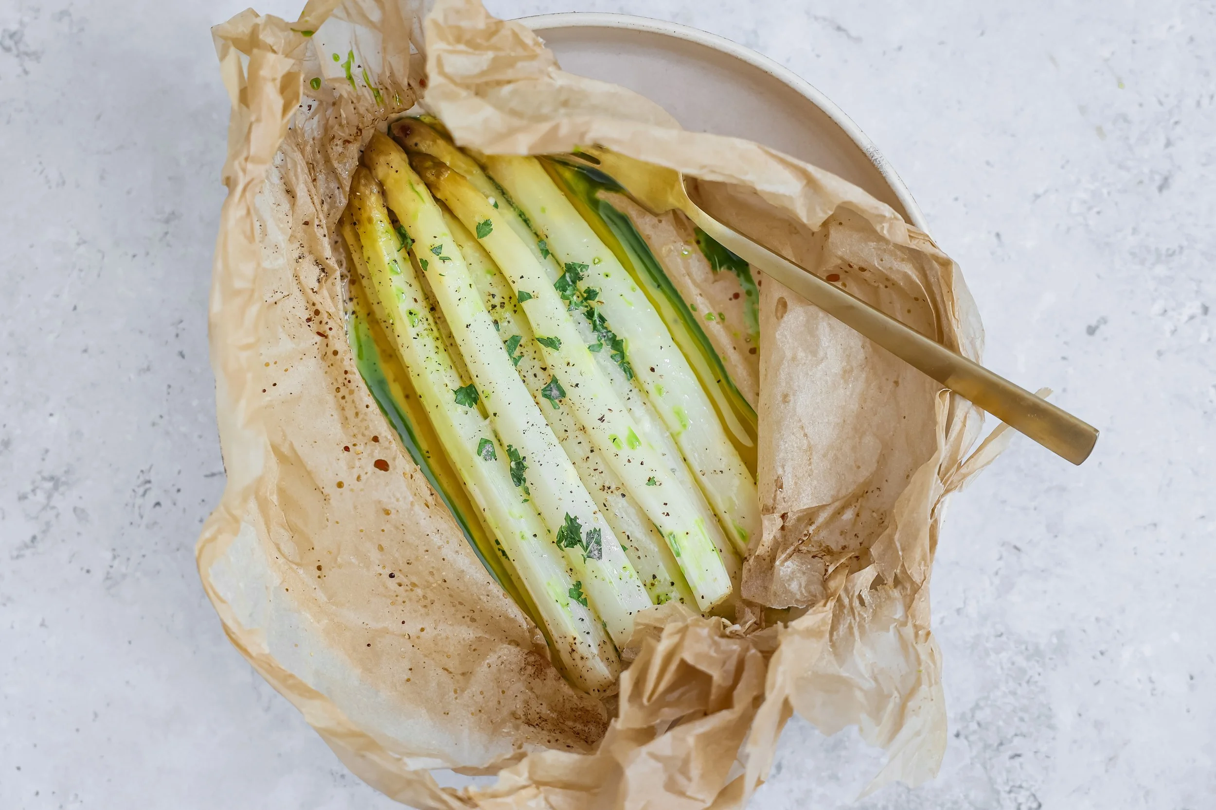 Rezept für Spargel en Papilotte