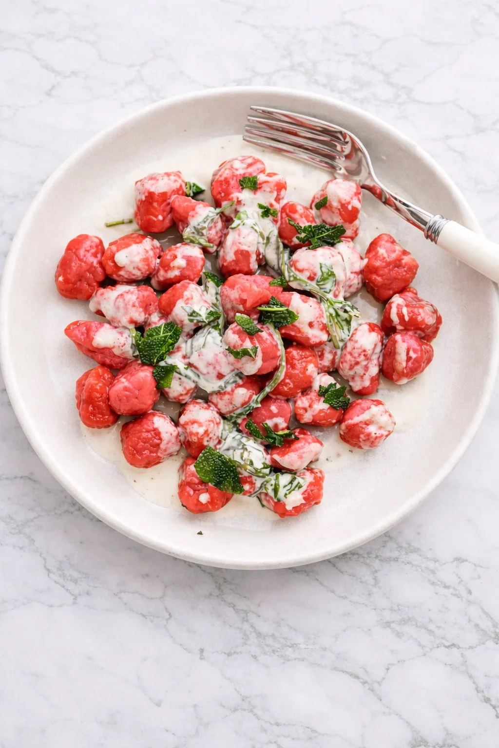 Rezept für vegane Rote Beete Gnocchi mit Salbei