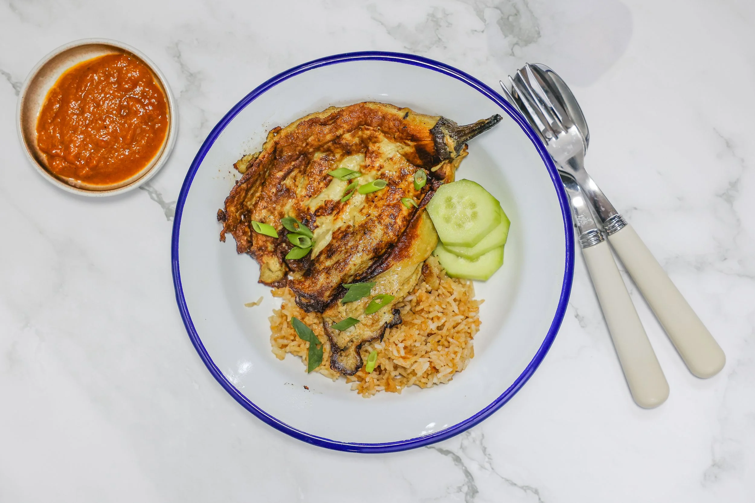 Rezept für philippinisches Tortang Talong Auberginen Omelette