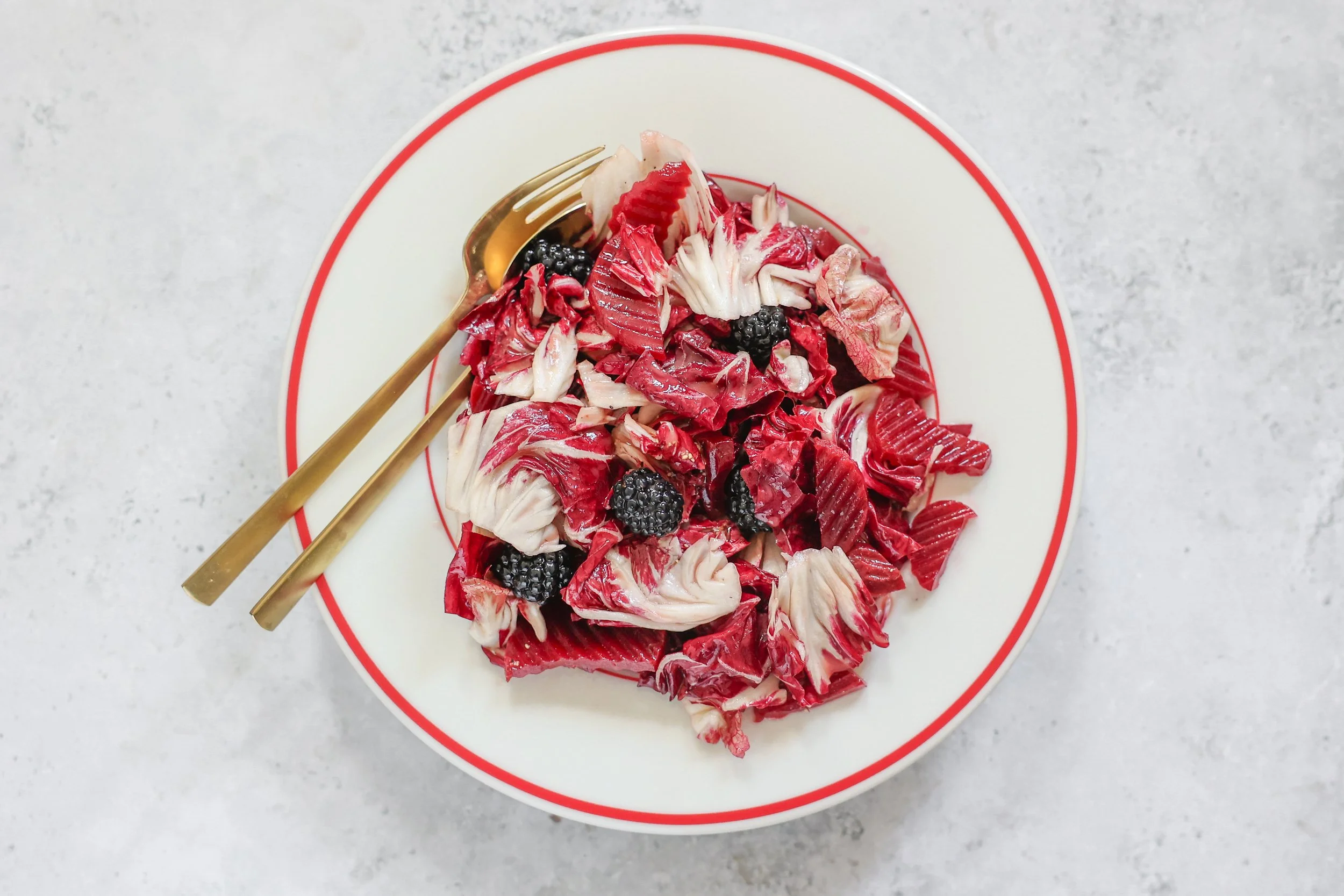 Rezept für Radicchio brombeer bete Salat