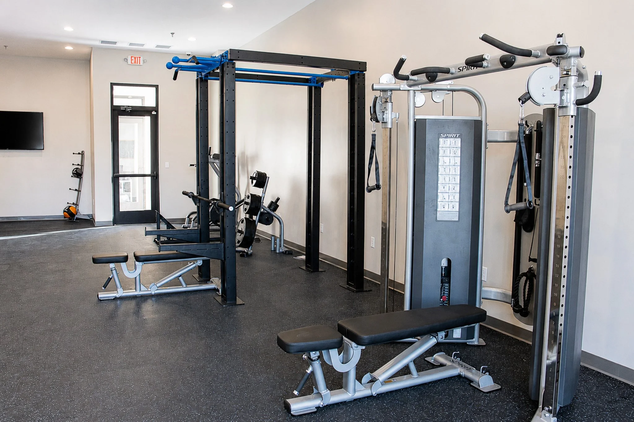 Overview of the Clubhouse fitness center.