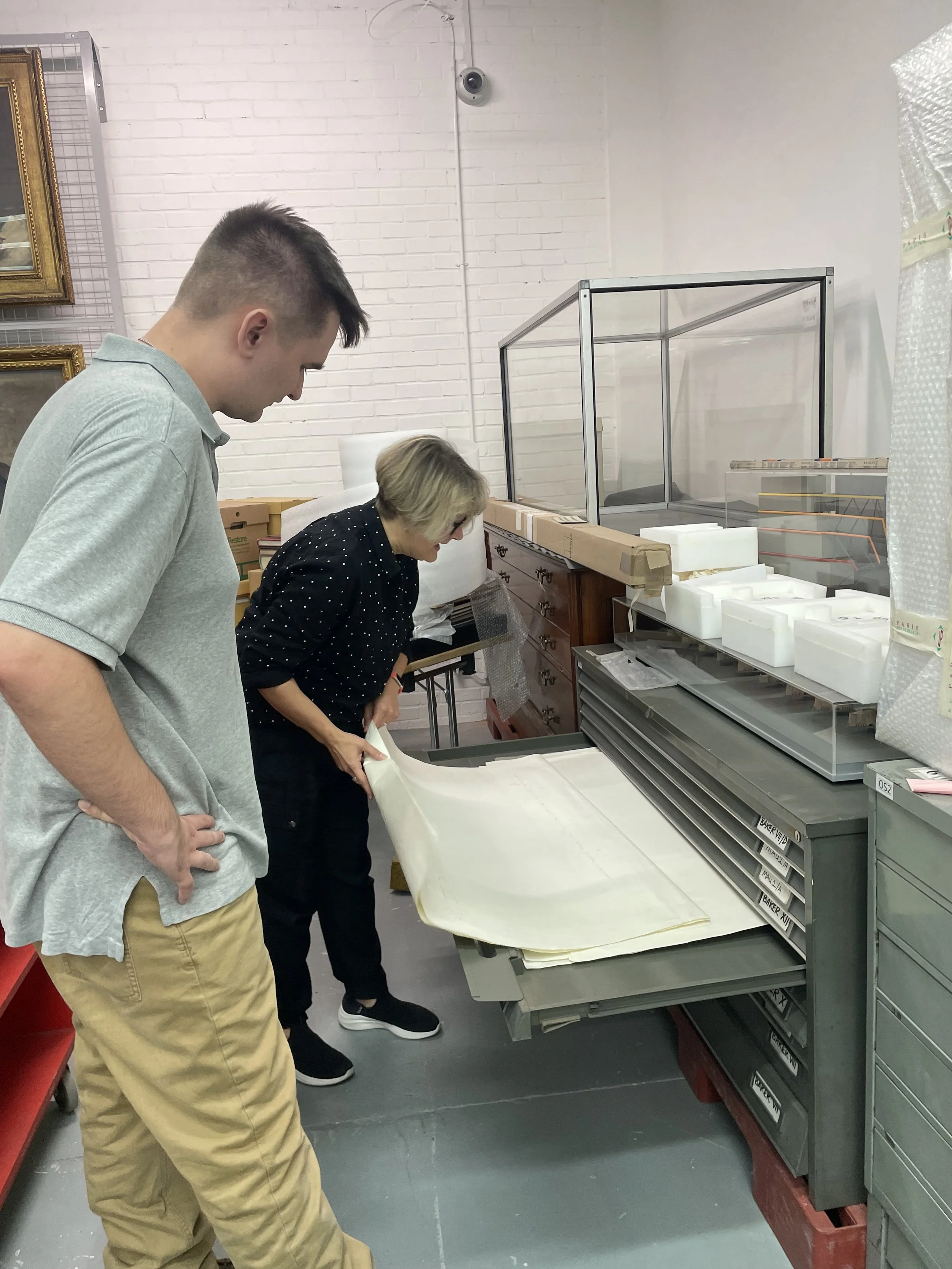 Researching Sir Herbert Baker's drawings at RIBA