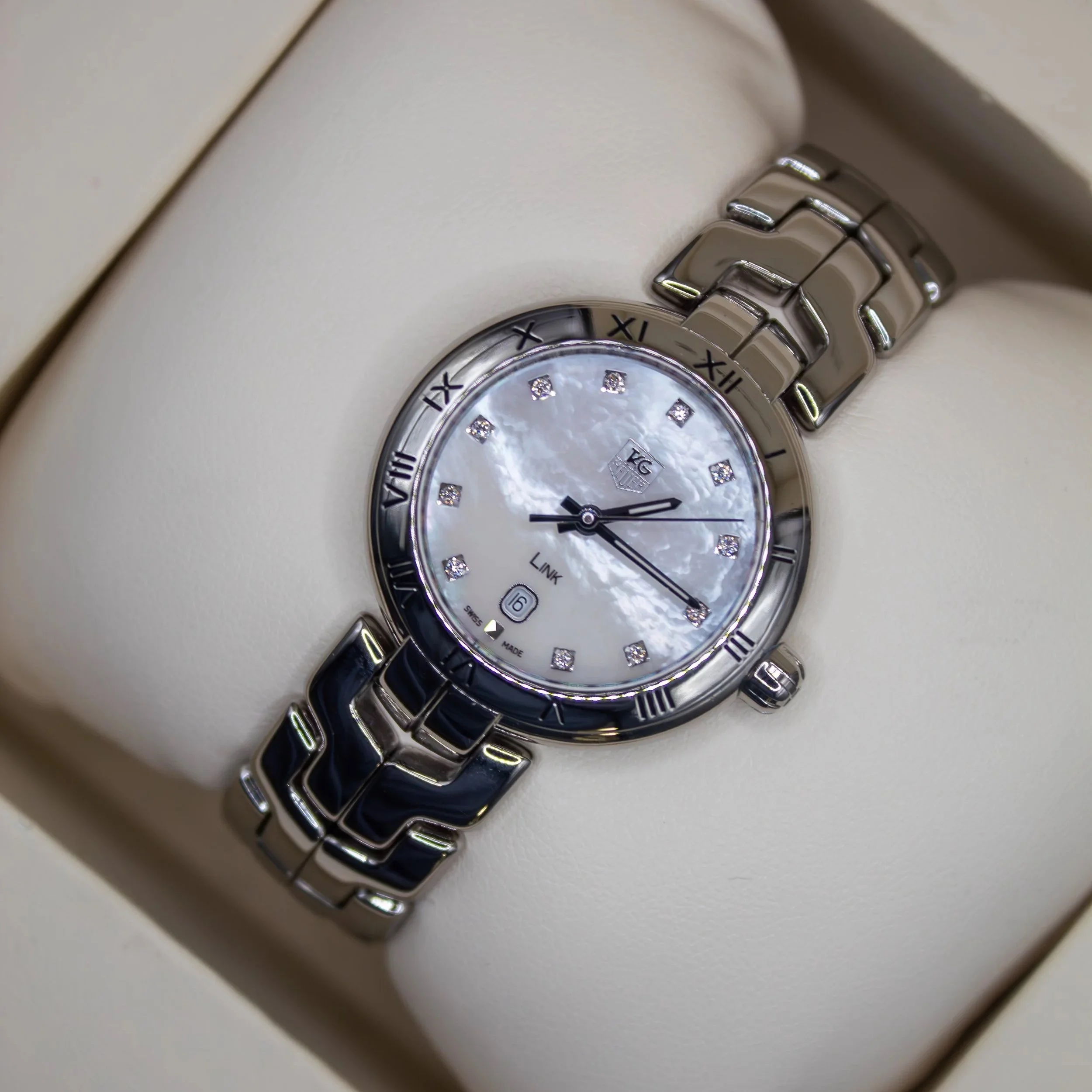 Tag Heuer Link (RARE) | White Mother of Pearl Diamond Dial