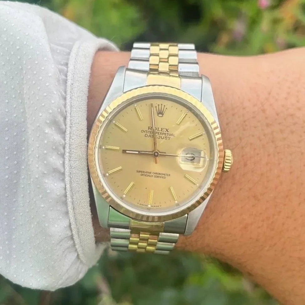 SOLD - Rolex - Datejust Bimetal 18ct,  Champagne Dial - 36mm (Mens)