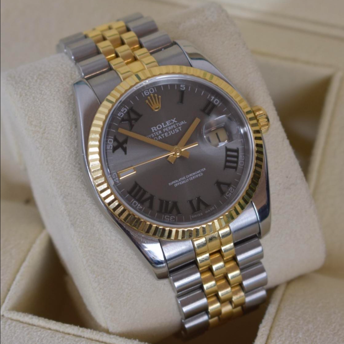 SOLD - Rolex - Datejust 'Wimbledon Dial' Yellow & Gold - 36mm (Mens)