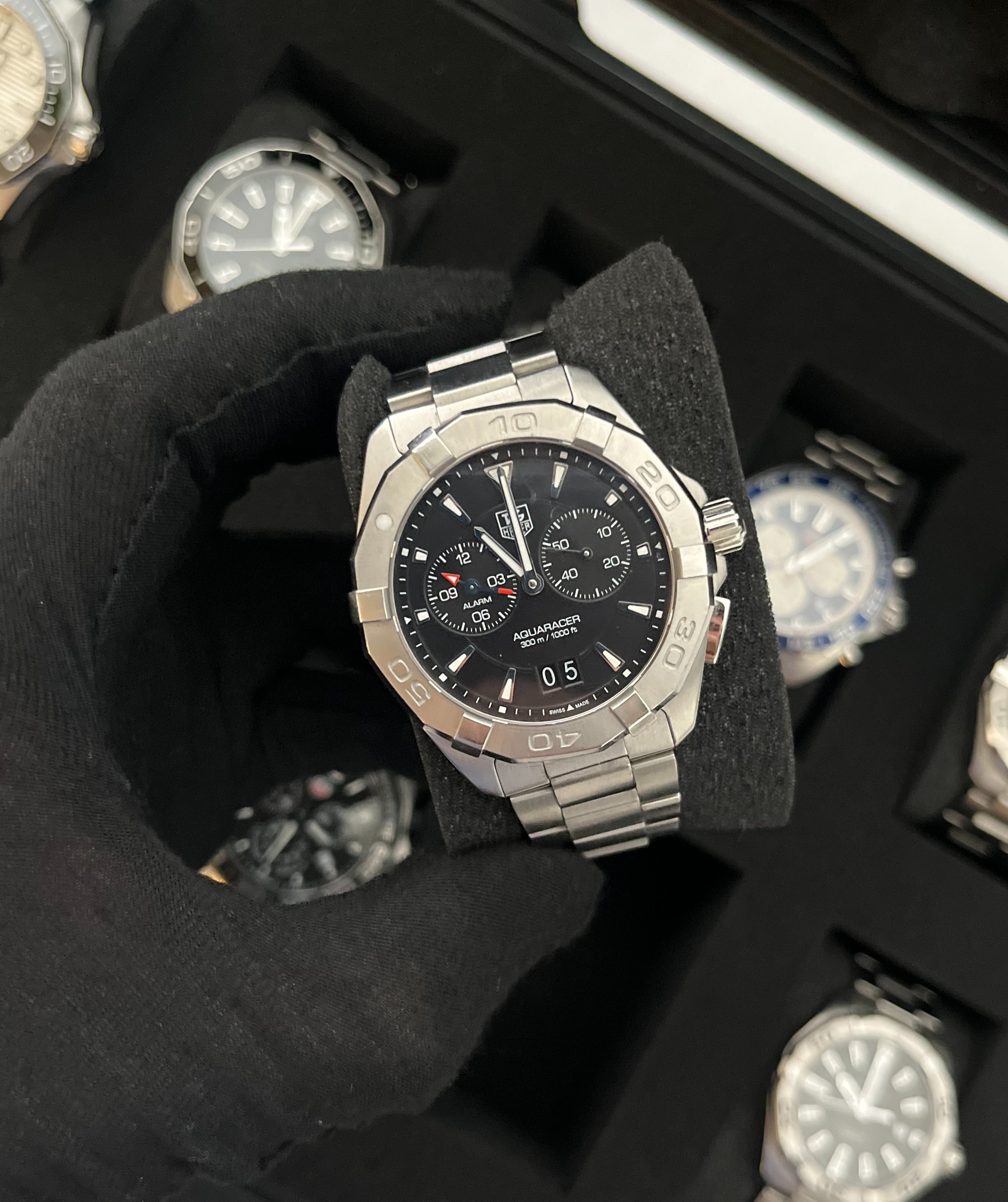 TAG Heuer - Aquaracer Alarm (Black) - (RARE) - 40mm (Mens)